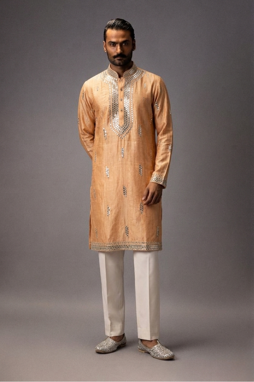 Mirror of Sunrise Silk Kurta