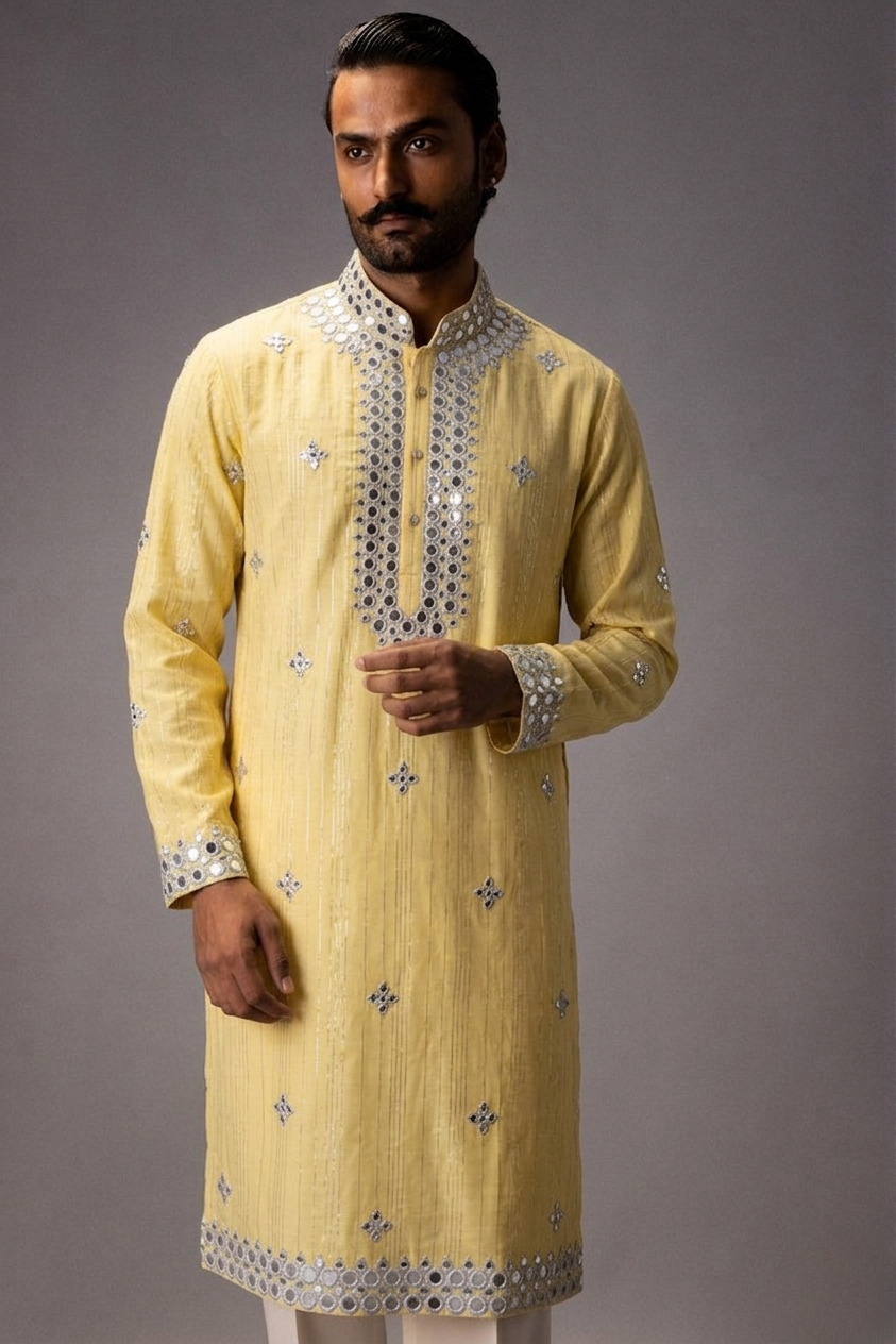 Mirror of daylight silk kurta