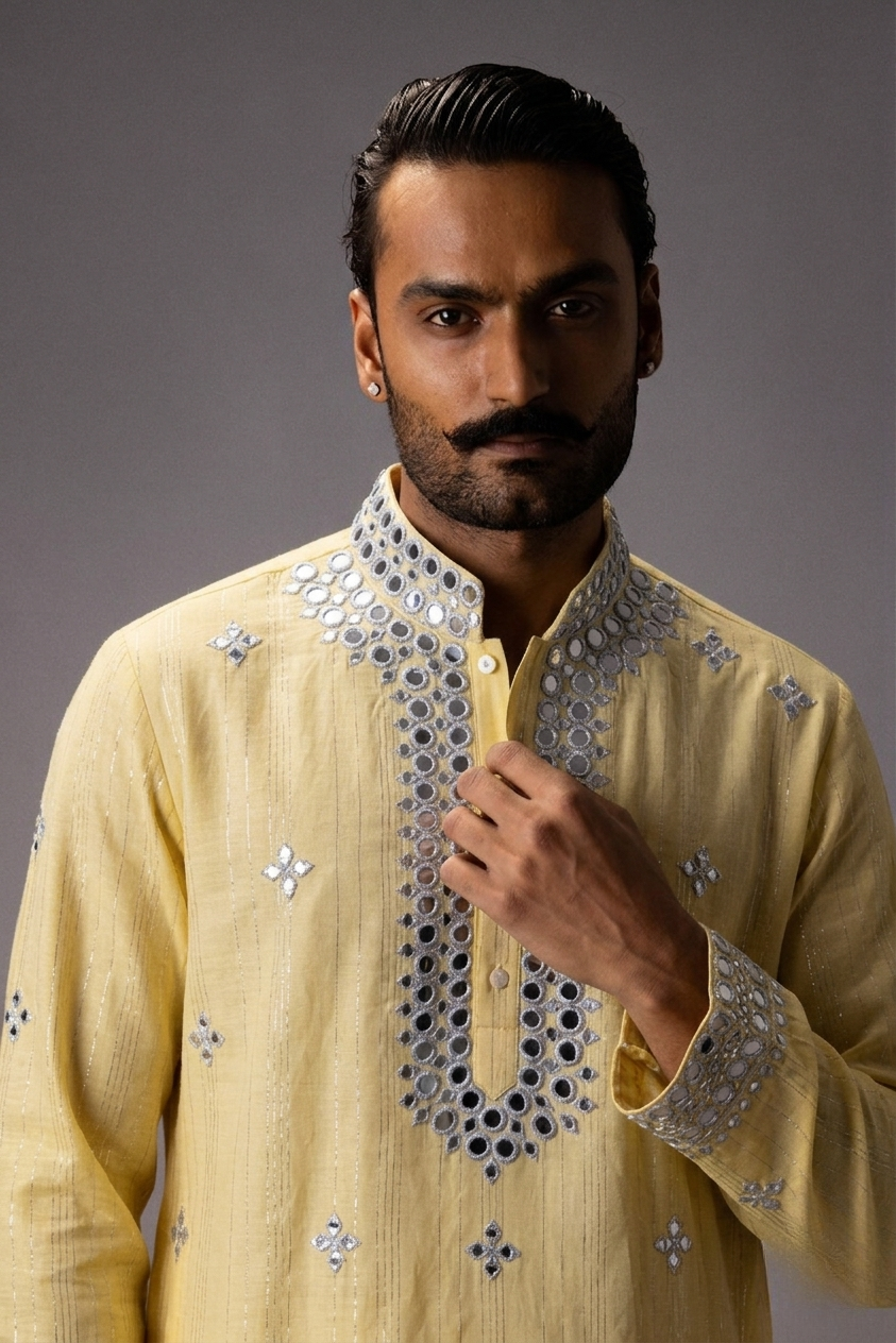Mirror of daylight silk kurta