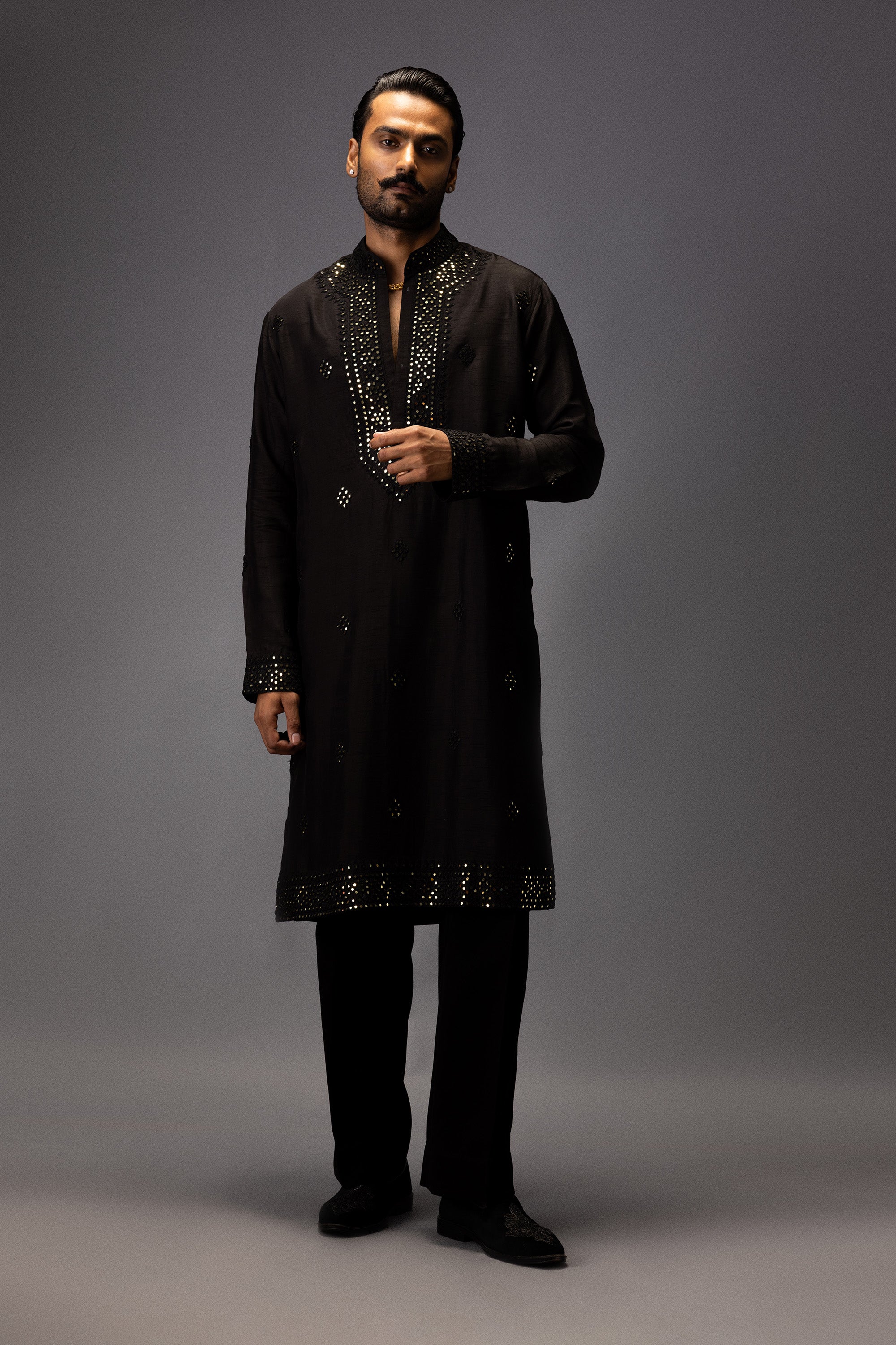 BLACK OPULENCE KURTA