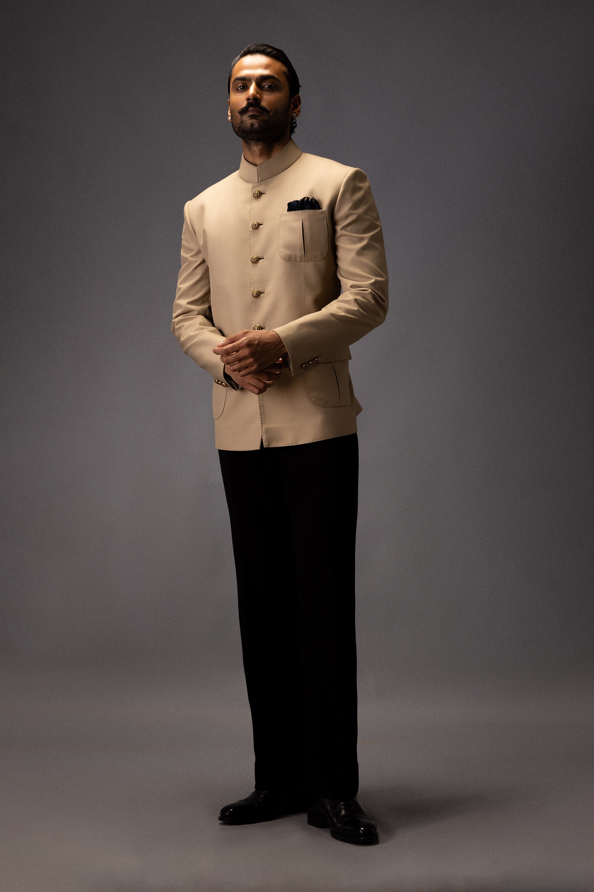 OPULENT BEIGE CLASSIC JODHPURI BANDHGALA