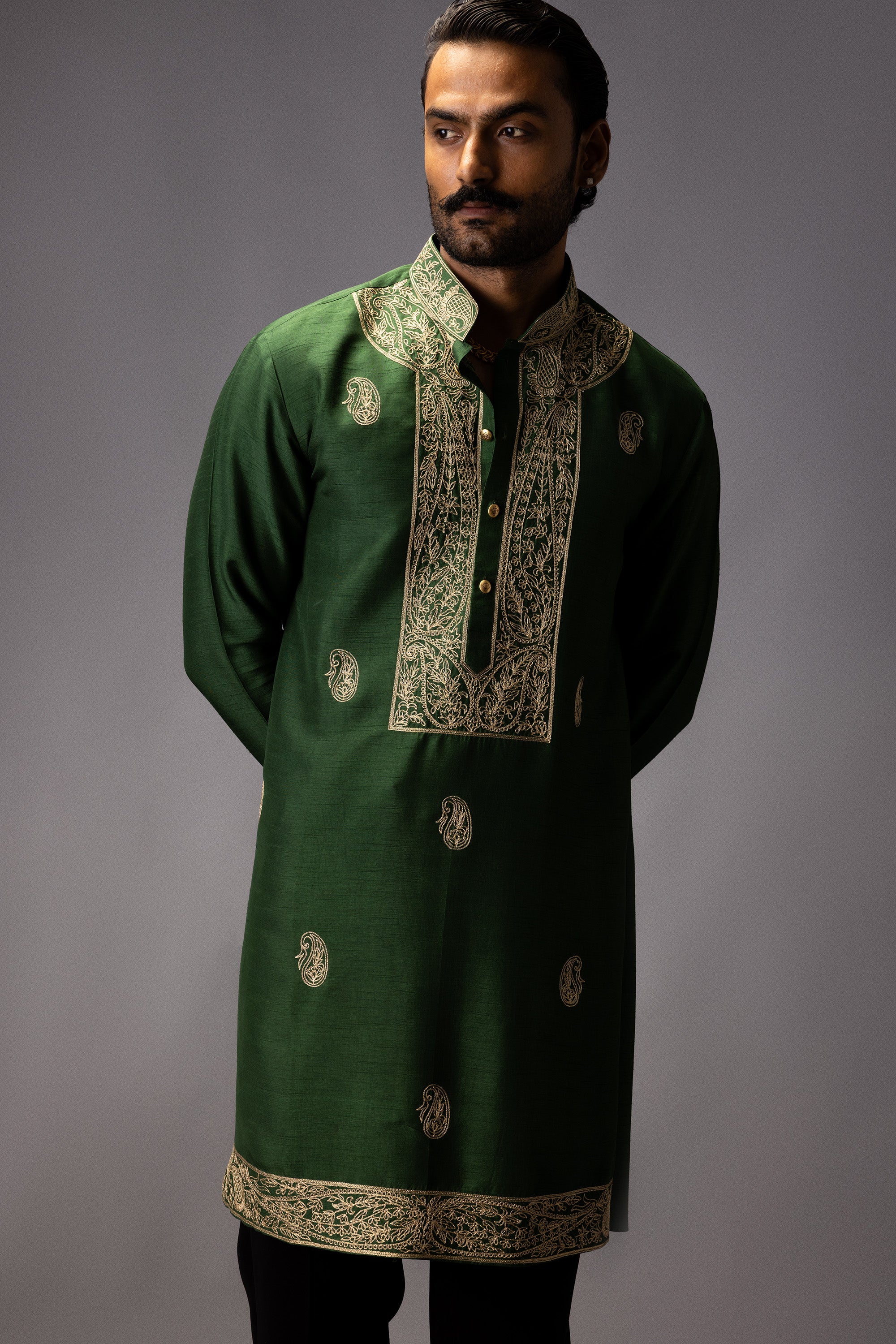EMERALD MAJESTY SILK KURTA