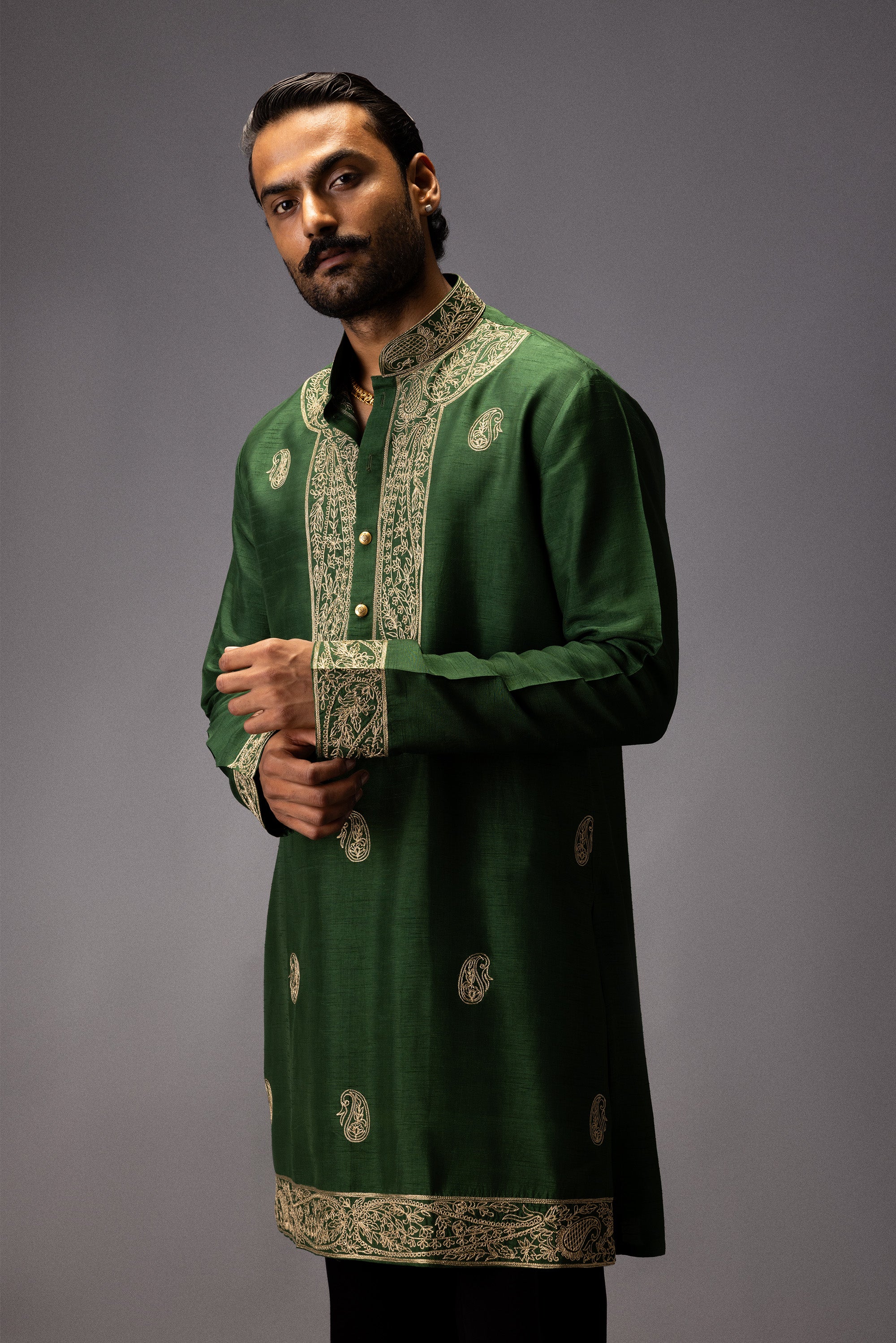 EMERALD MAJESTY SILK KURTA