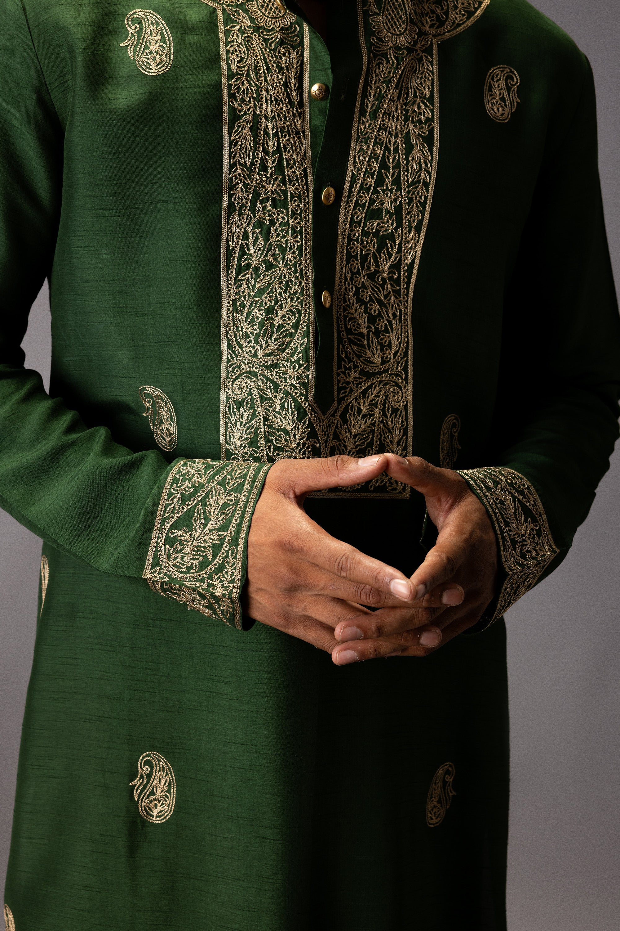 EMERALD MAJESTY SILK KURTA