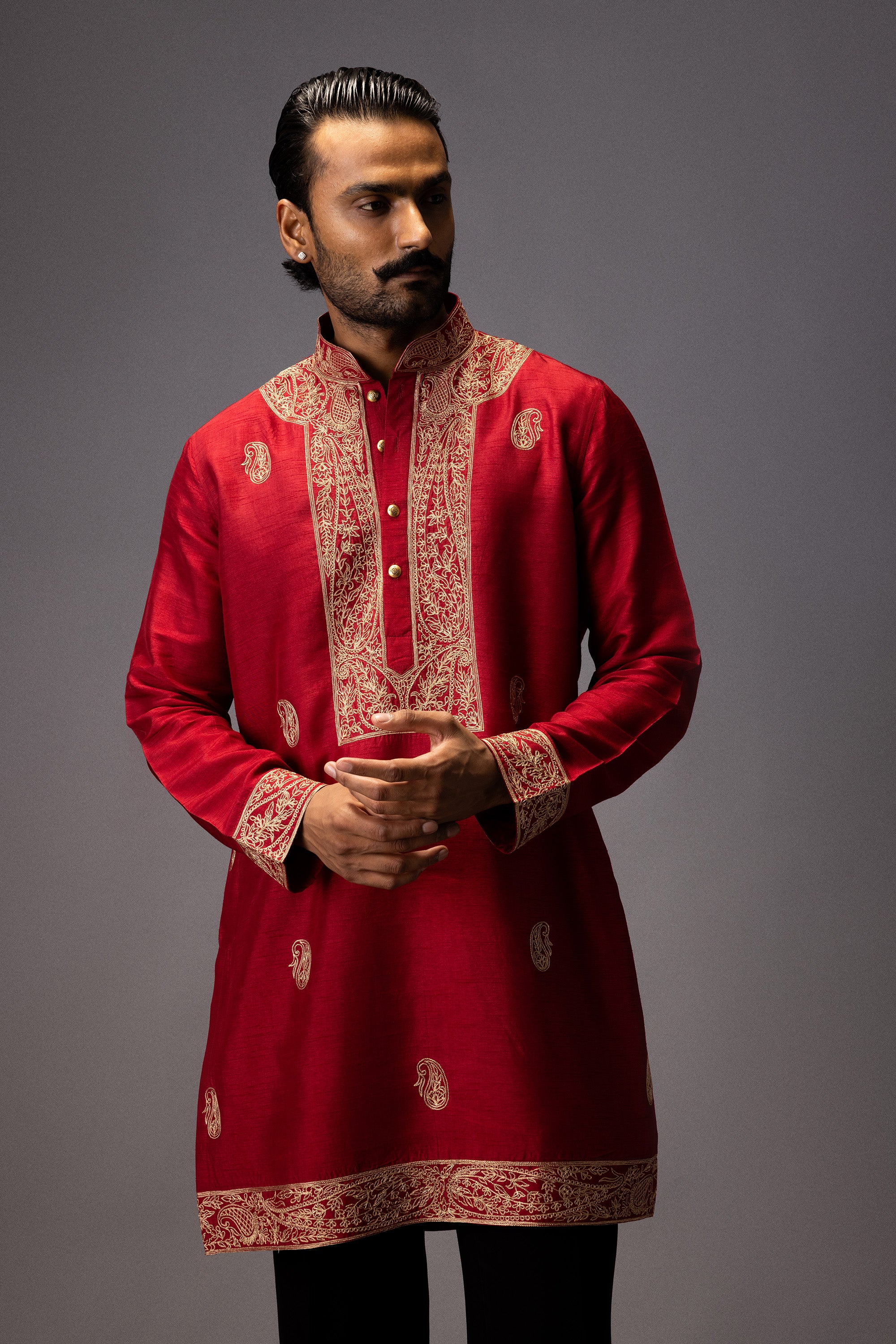 SCARLET MAJESTY SILK KURTA