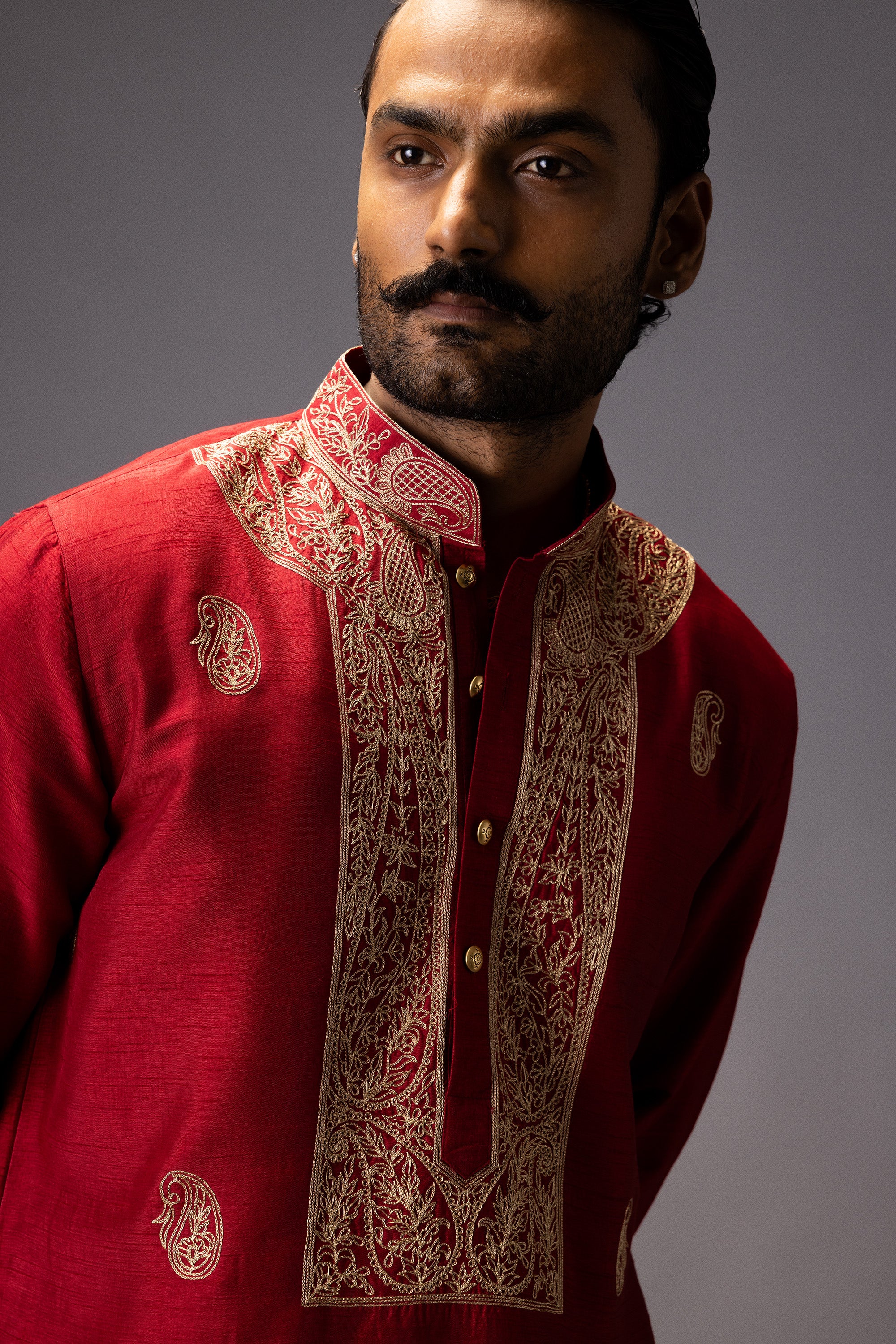 SCARLET MAJESTY SILK KURTA
