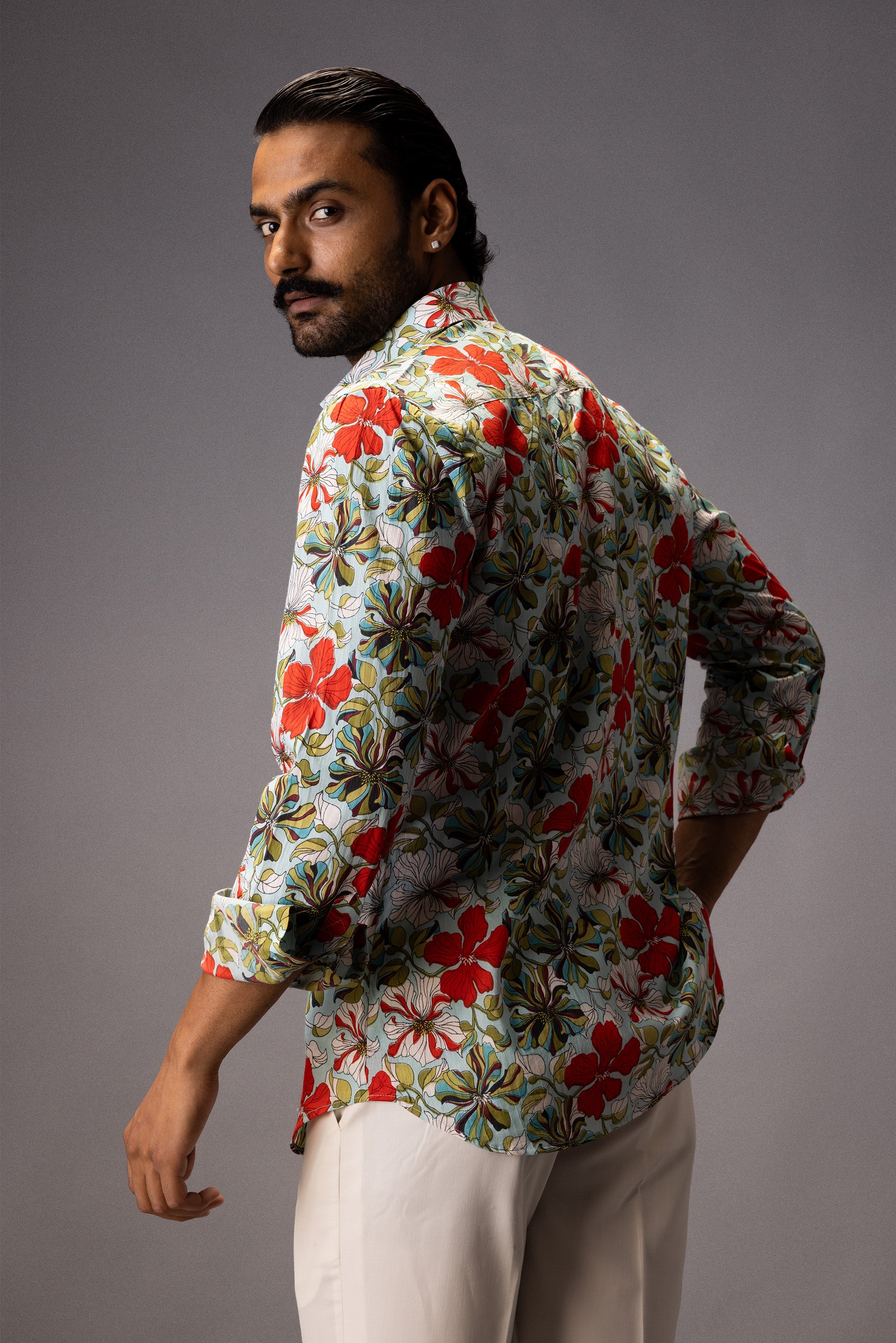 HIBISCUS COTTON PRINTED SHIRT