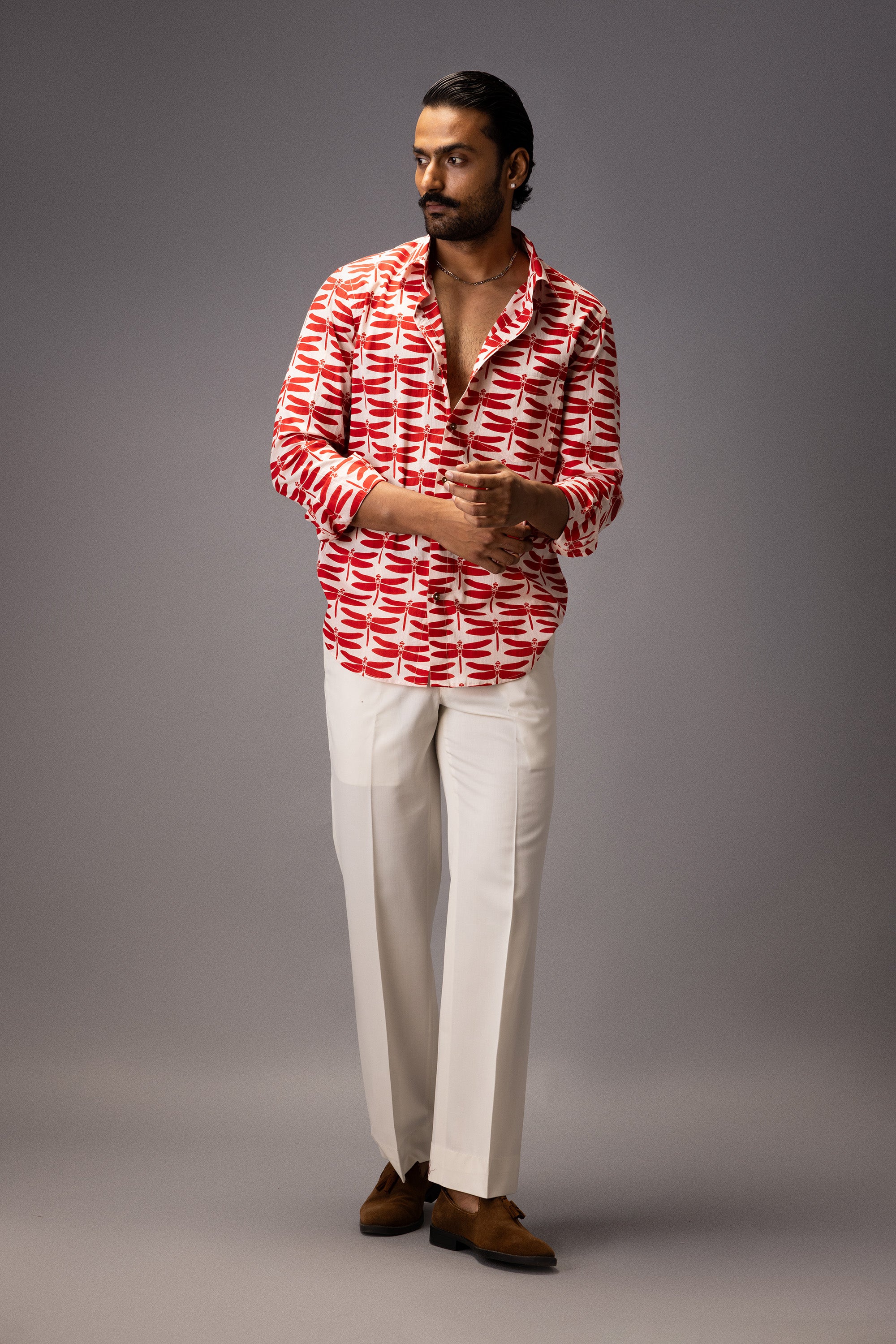 DRAGONFLY COTTON PRINTED SHIRT