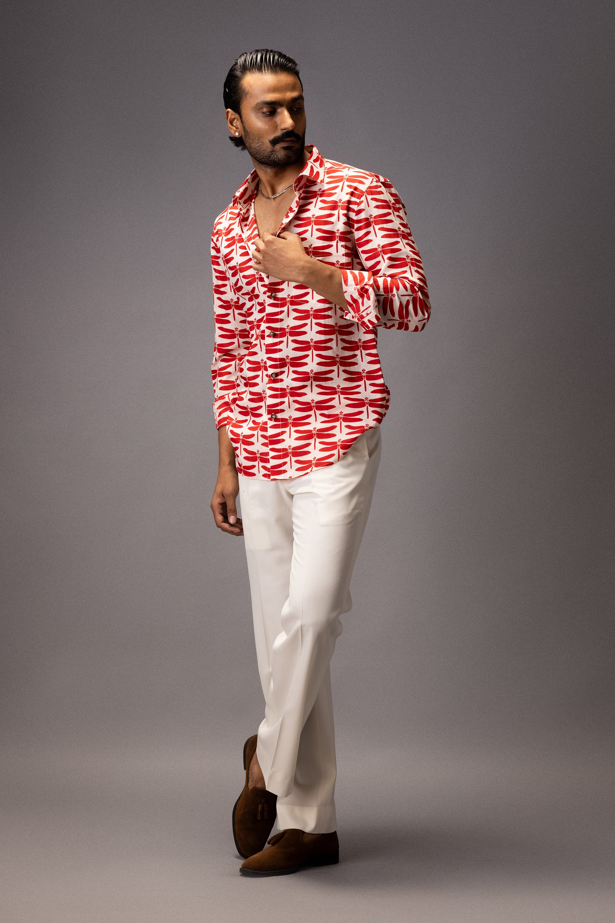 DRAGONFLY COTTON PRINTED SHIRT