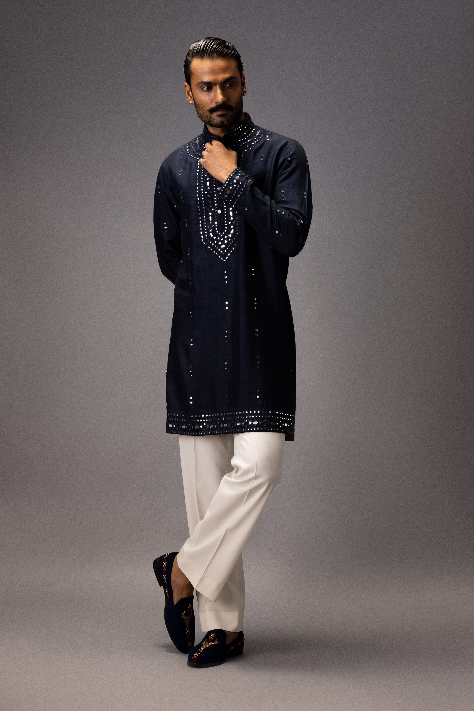 MIRROR OF MIDNIGHT SILK KURTA