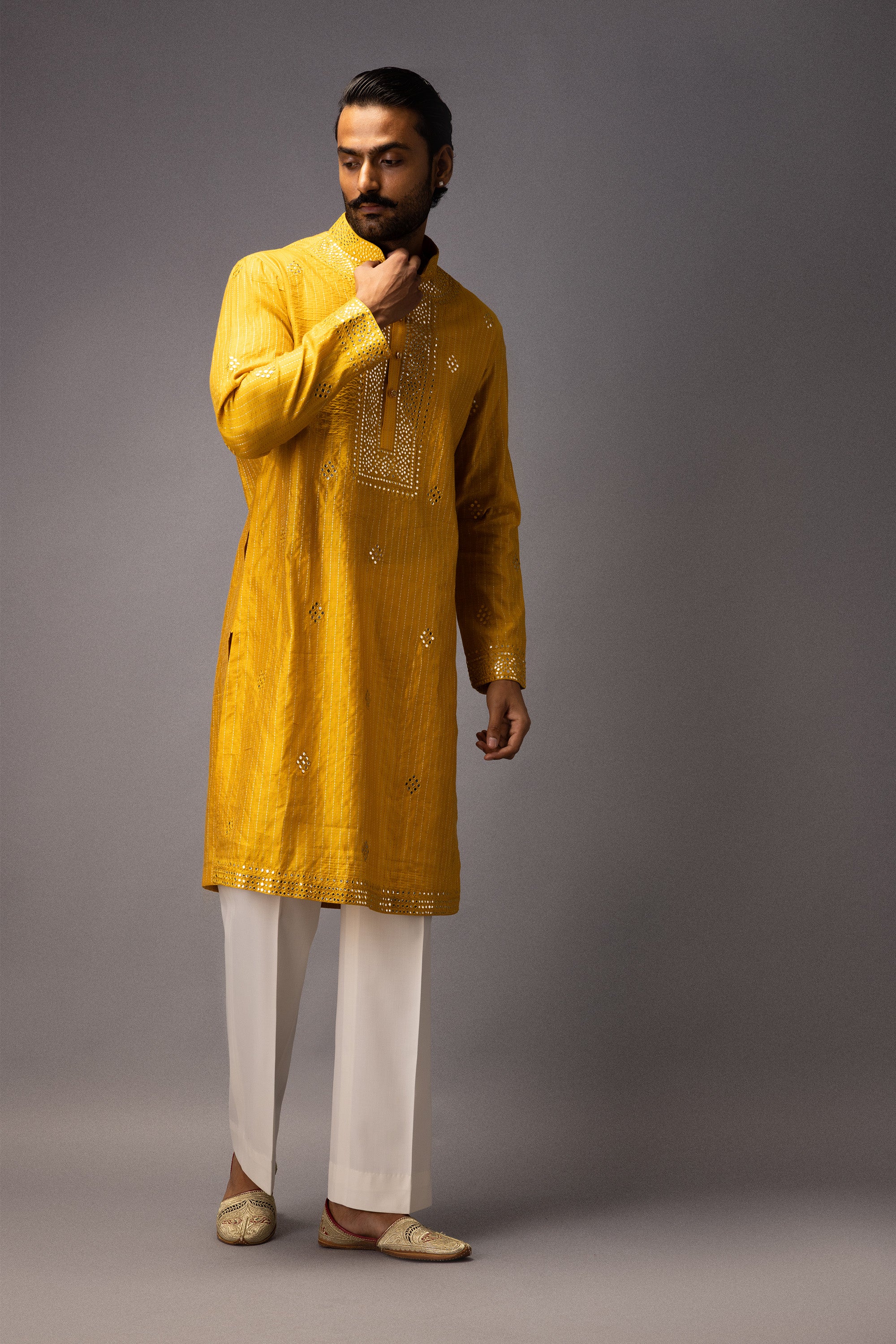 ROYAL MARIGOLD SILK KURTA