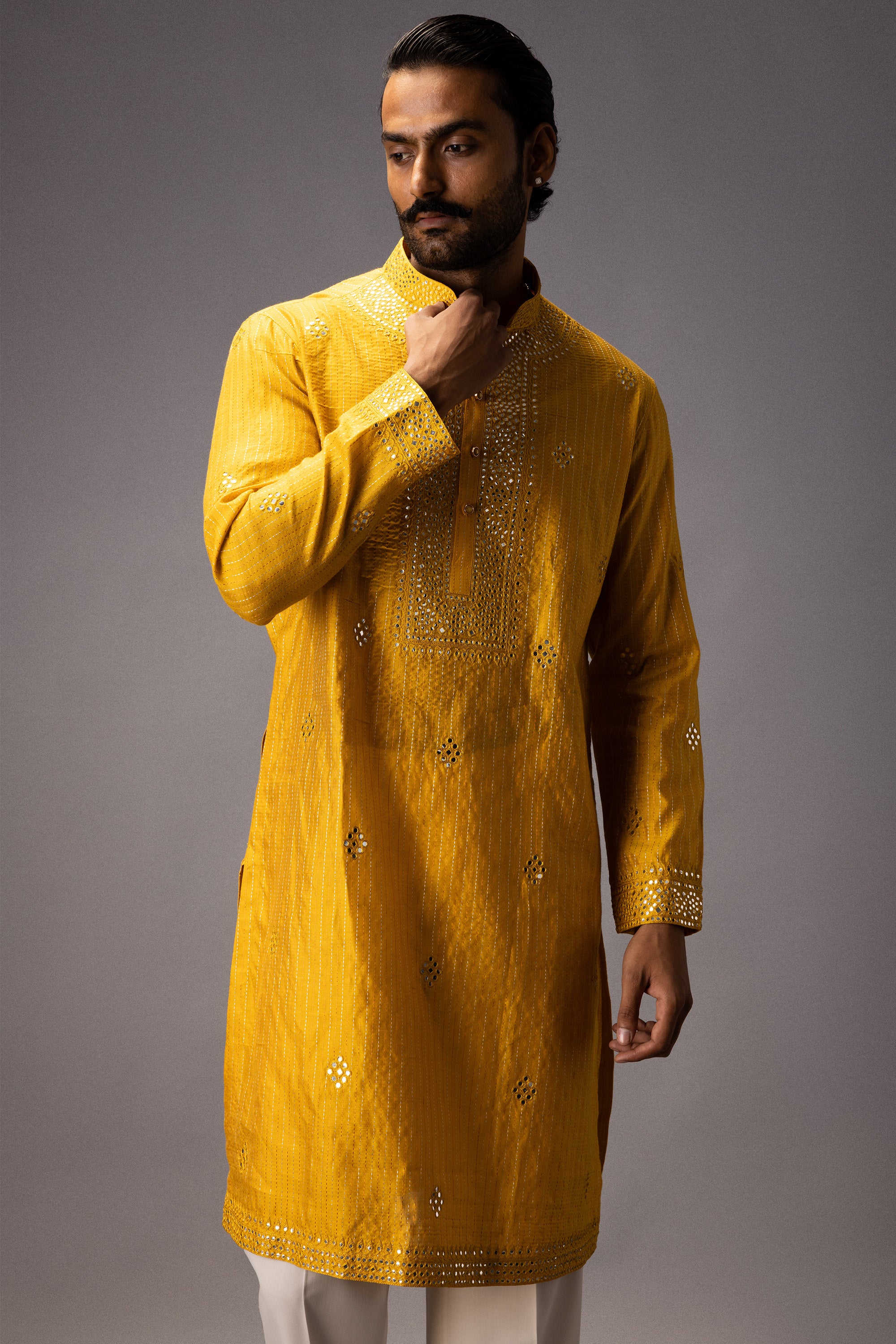 ROYAL MARIGOLD SILK KURTA