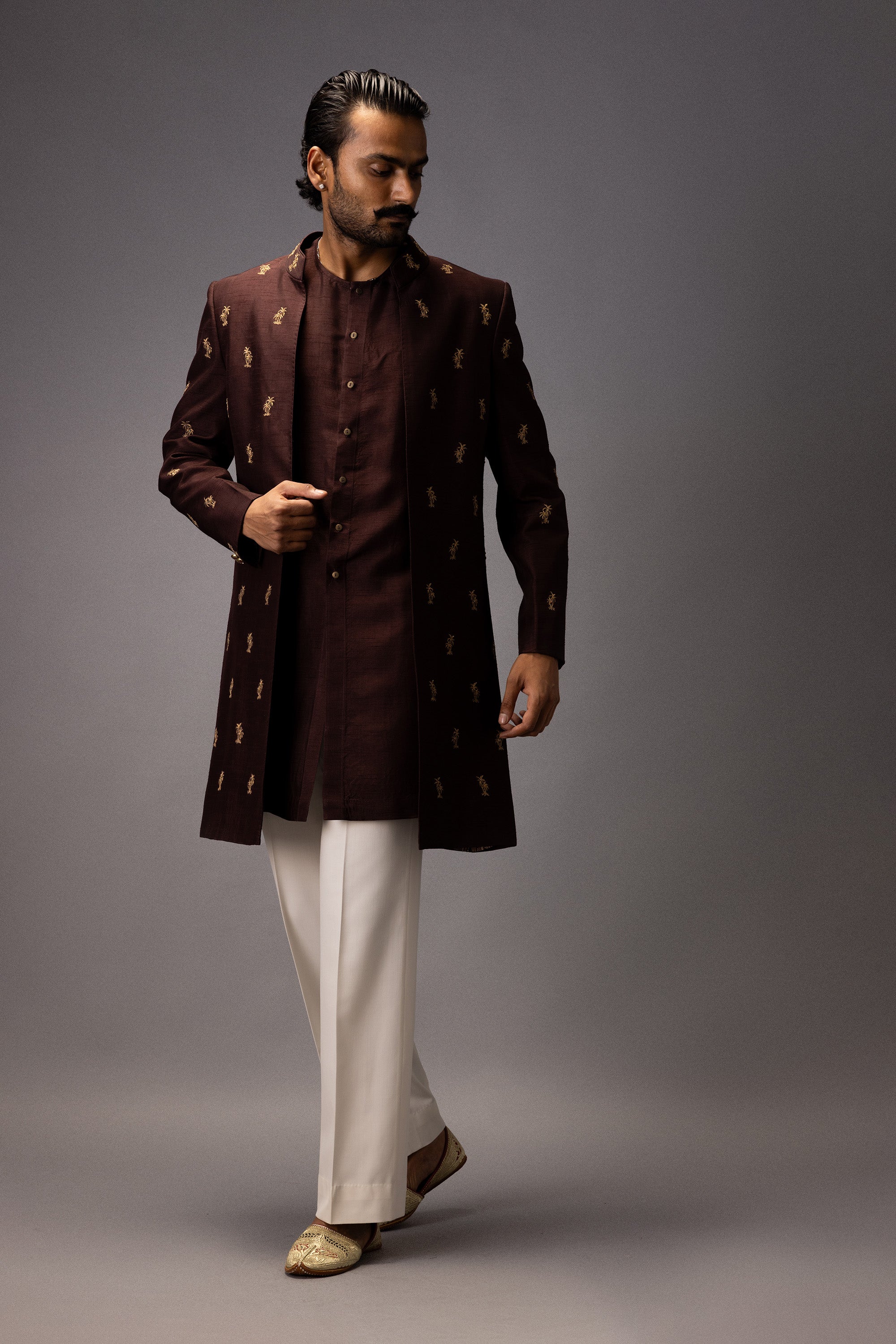 CHOCO PALMS INDO KURTA JACKET SET