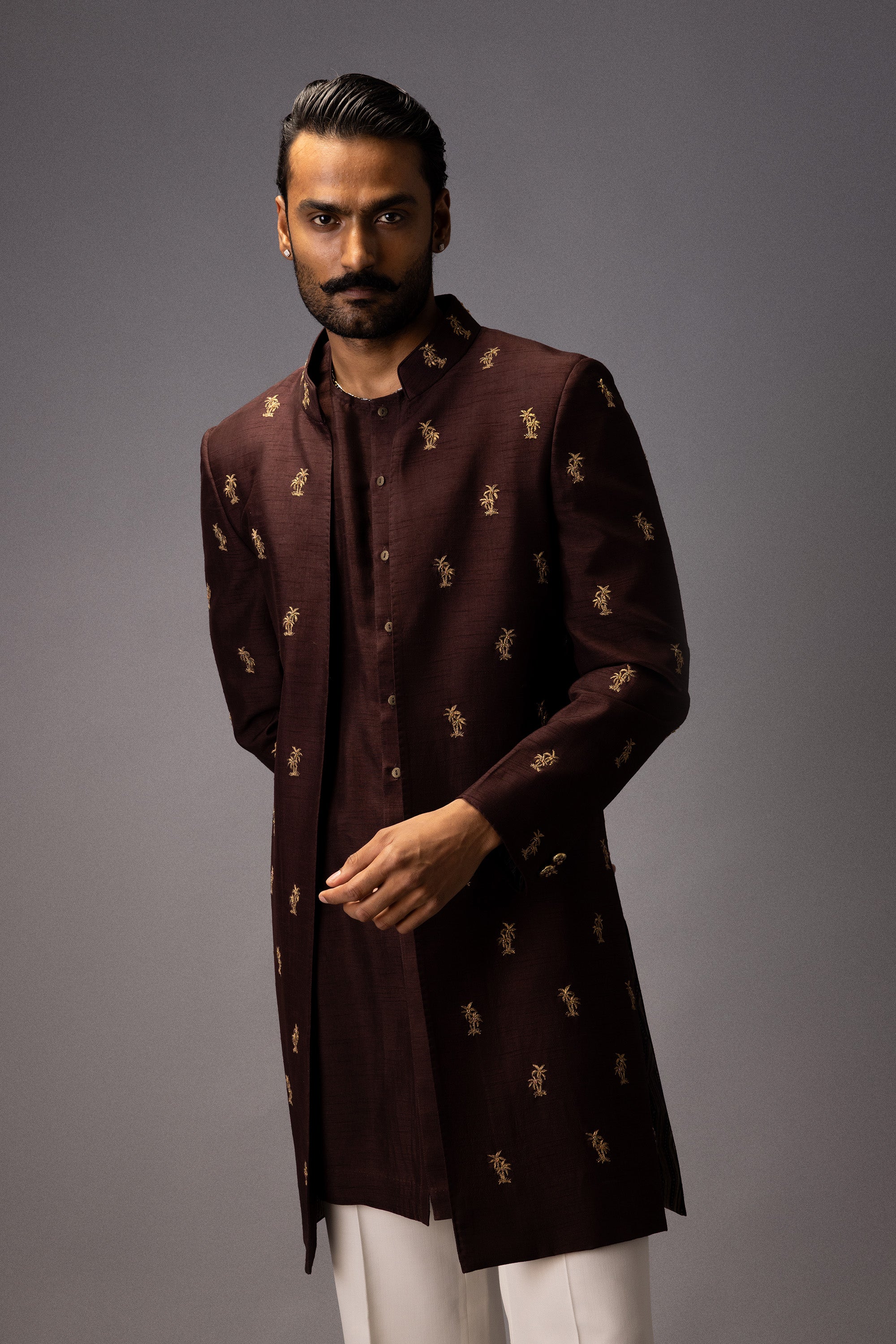 CHOCO PALMS INDO KURTA JACKET SET