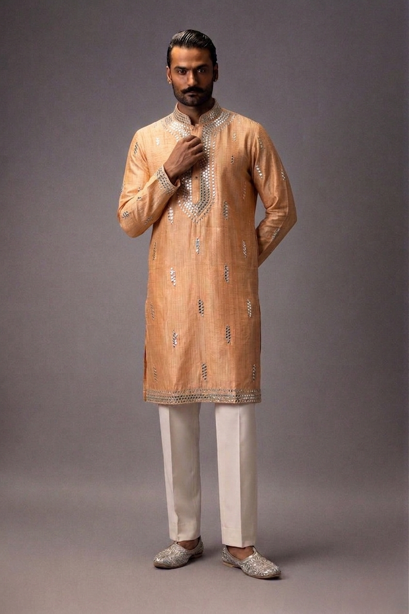 Mirror of Sunrise Silk Kurta