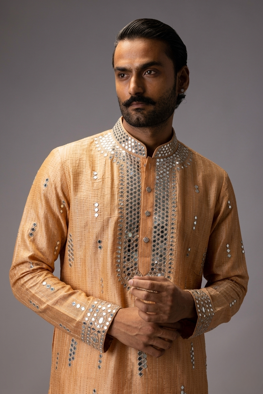 Mirror of Sunrise Silk Kurta
