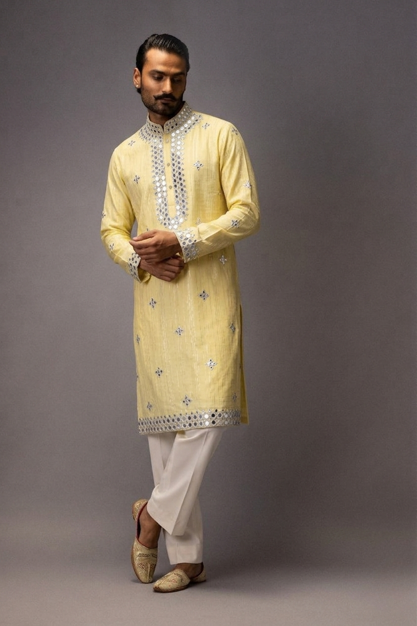 Mirror of daylight silk kurta