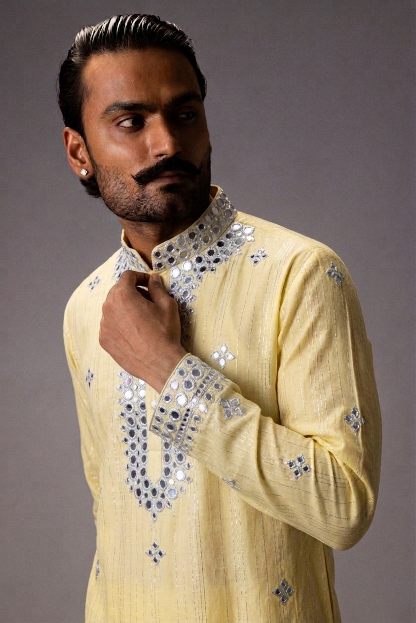 Mirror of daylight silk kurta