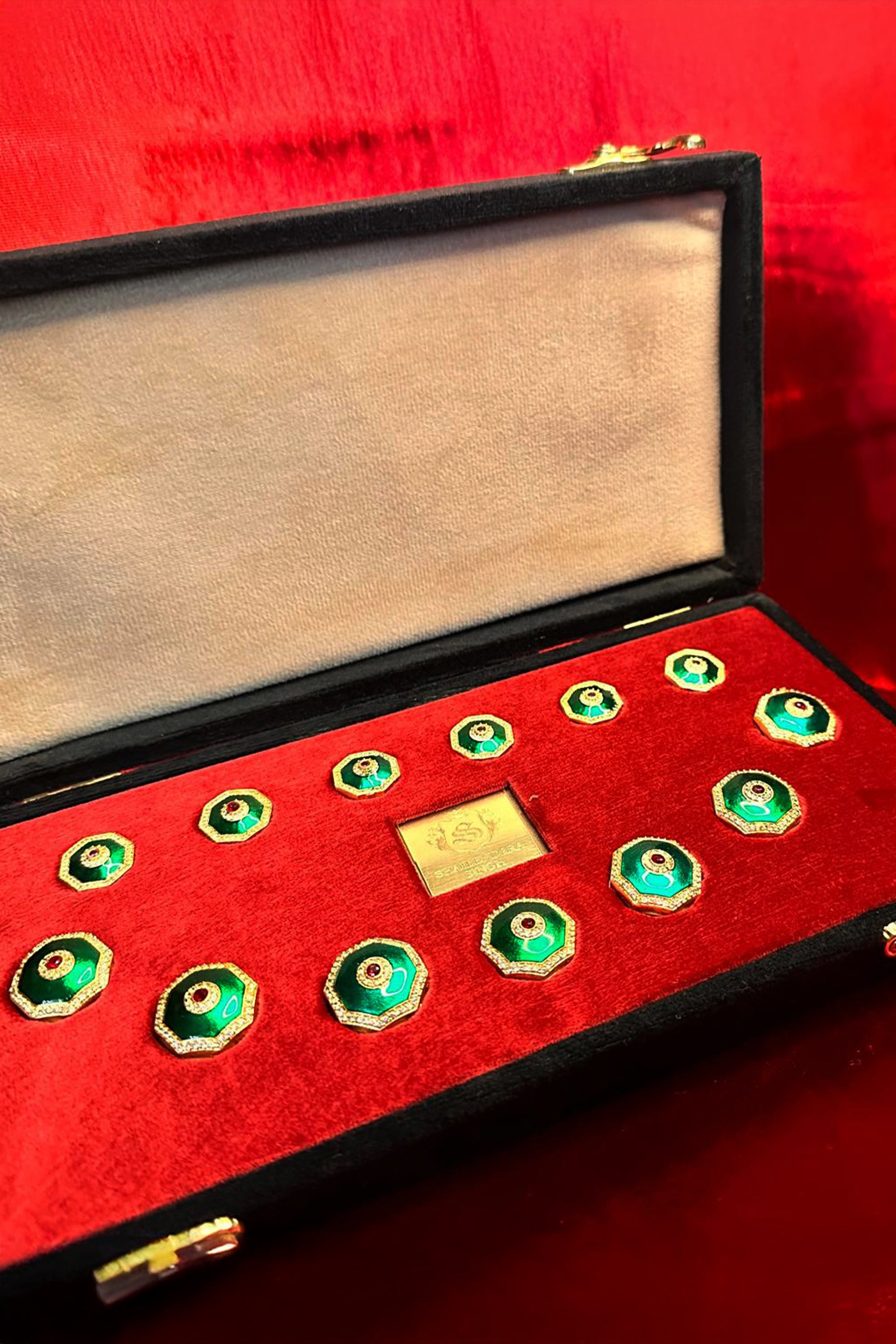 Radiant Gold Enamel Buttons