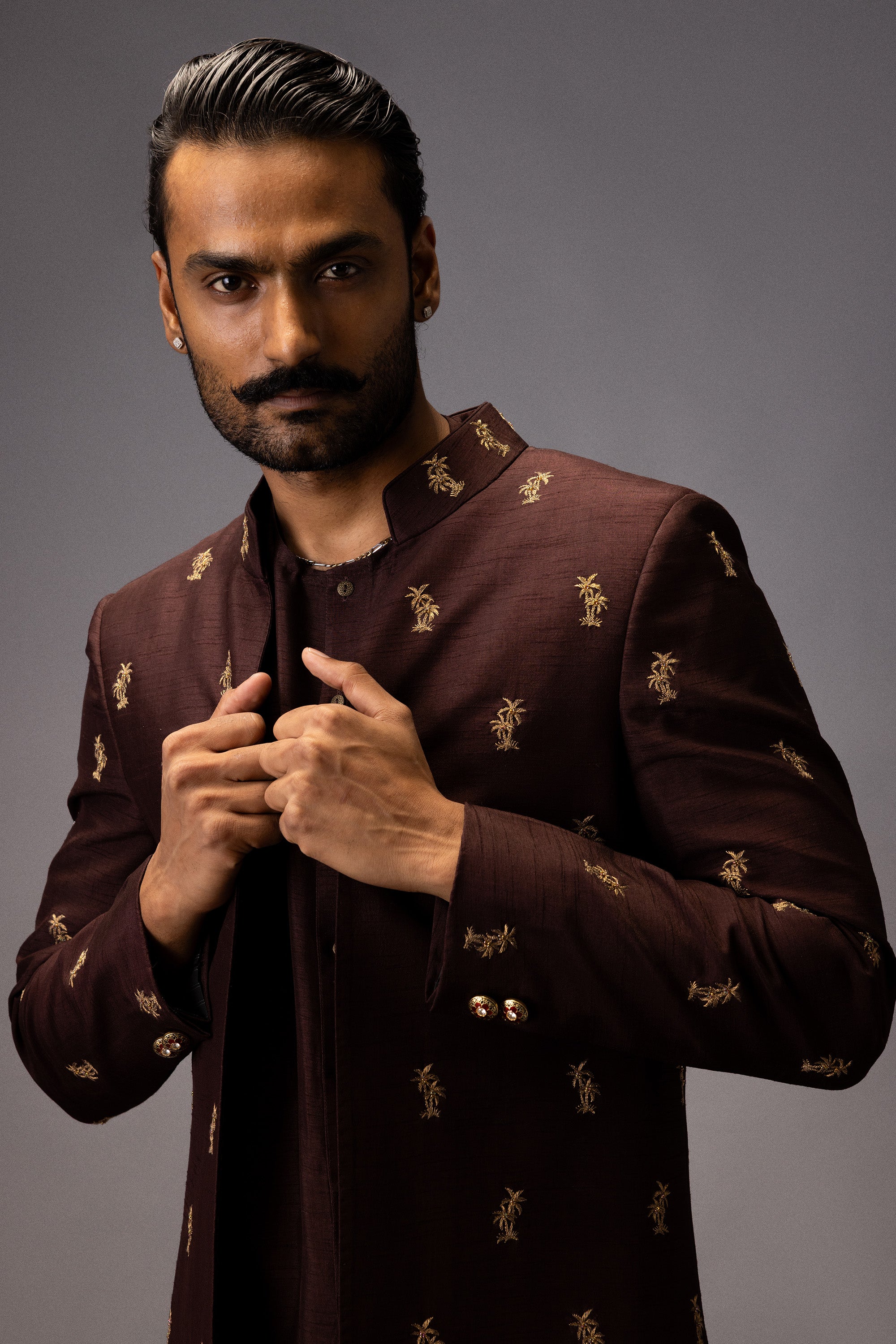 CHOCO PALMS INDO KURTA JACKET SET