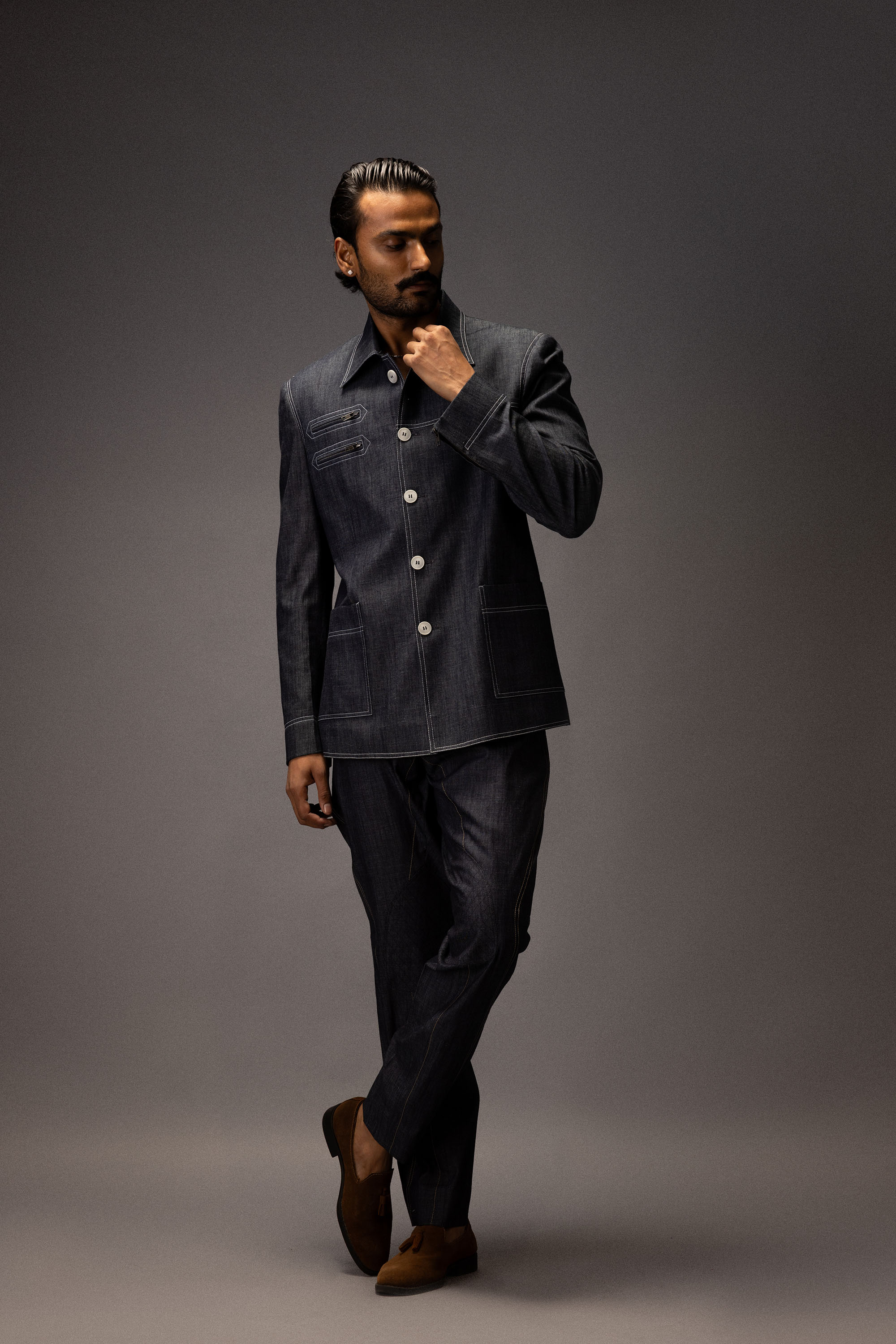 MOON STITCH DENIM CO-ORD SET