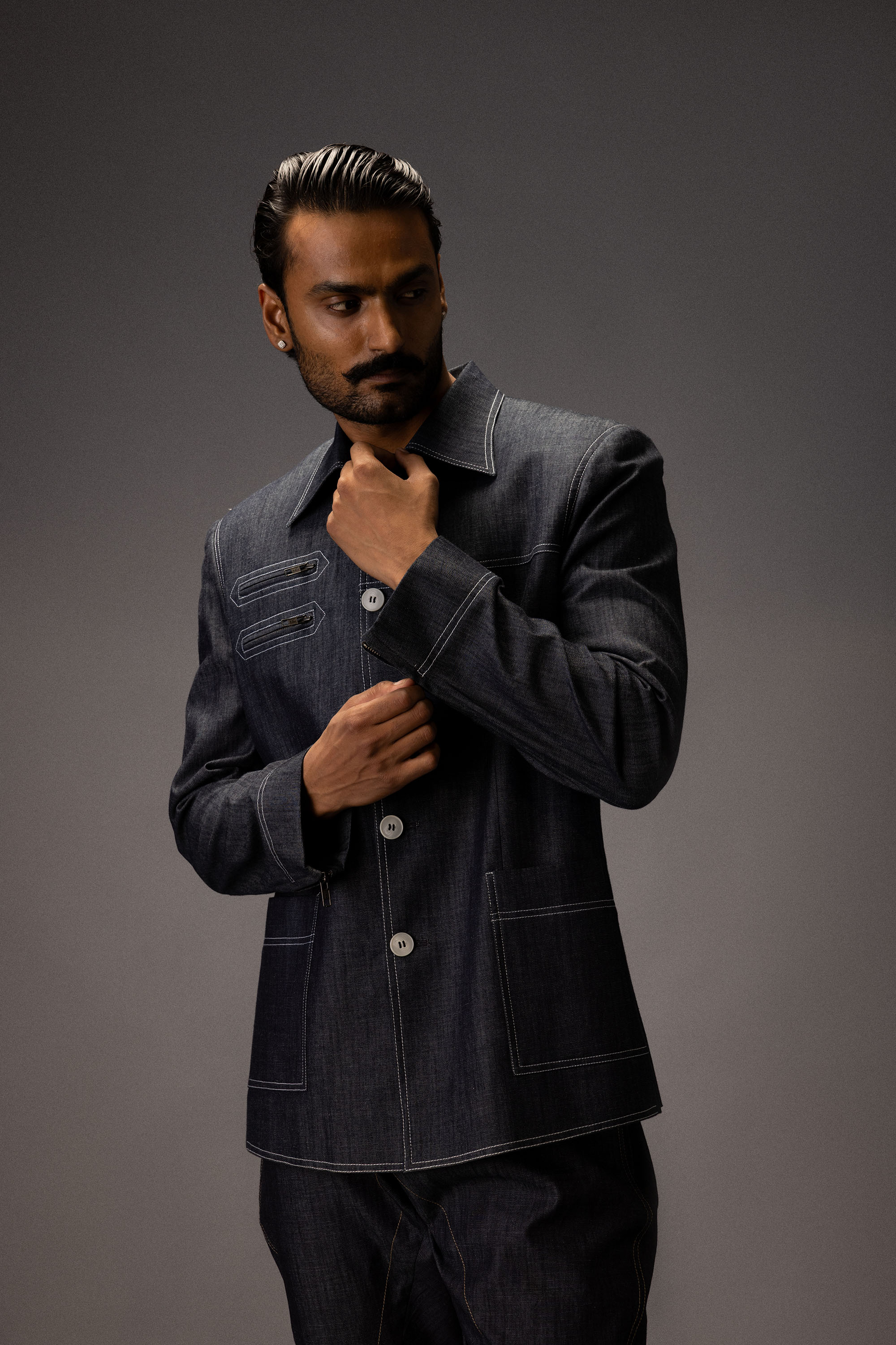 MOON STITCH DENIM CO-ORD SET