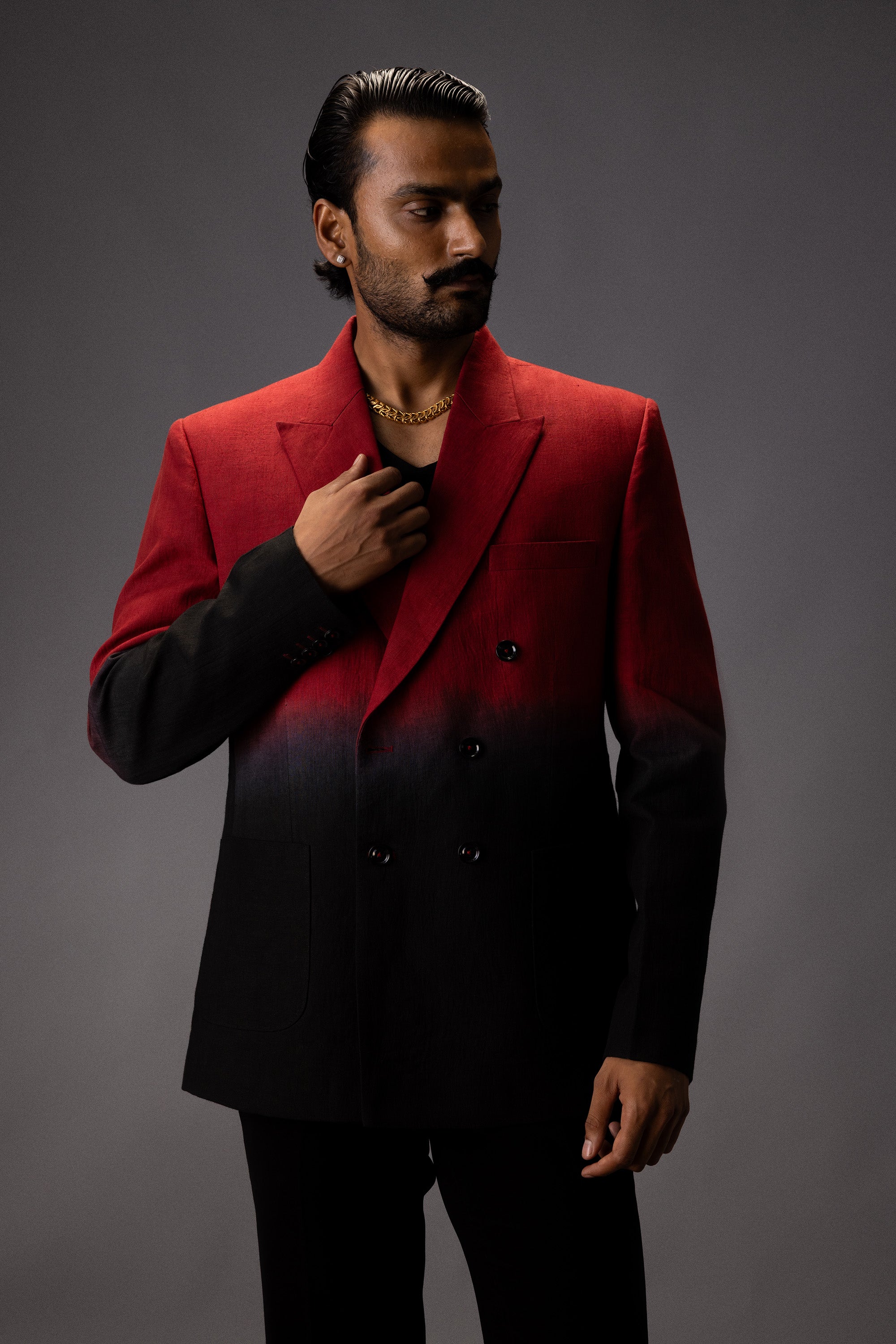 SCARLET SHADOW DOUBLE-BREASTED BLAZER