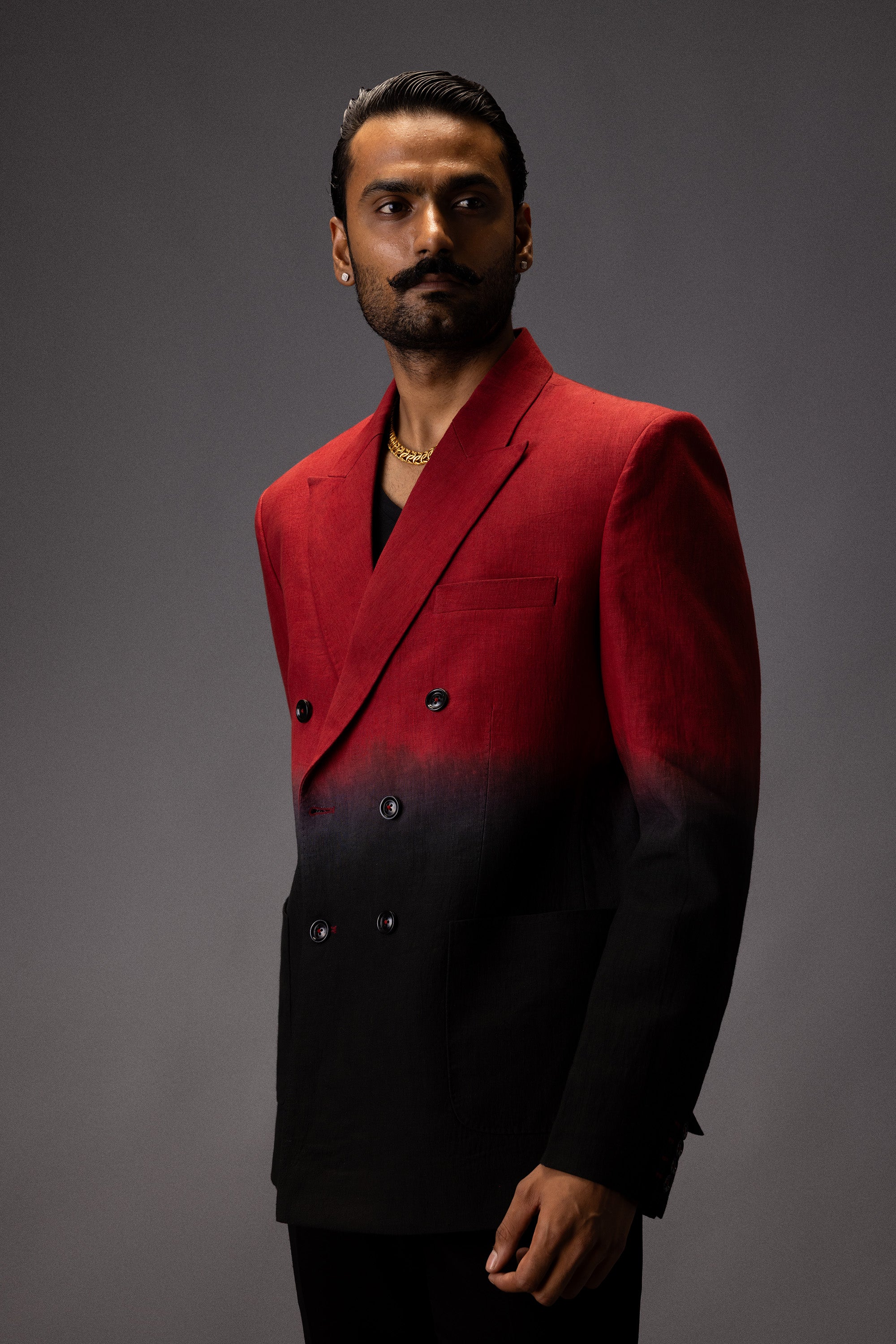 SCARLET SHADOW DOUBLE-BREASTED BLAZER