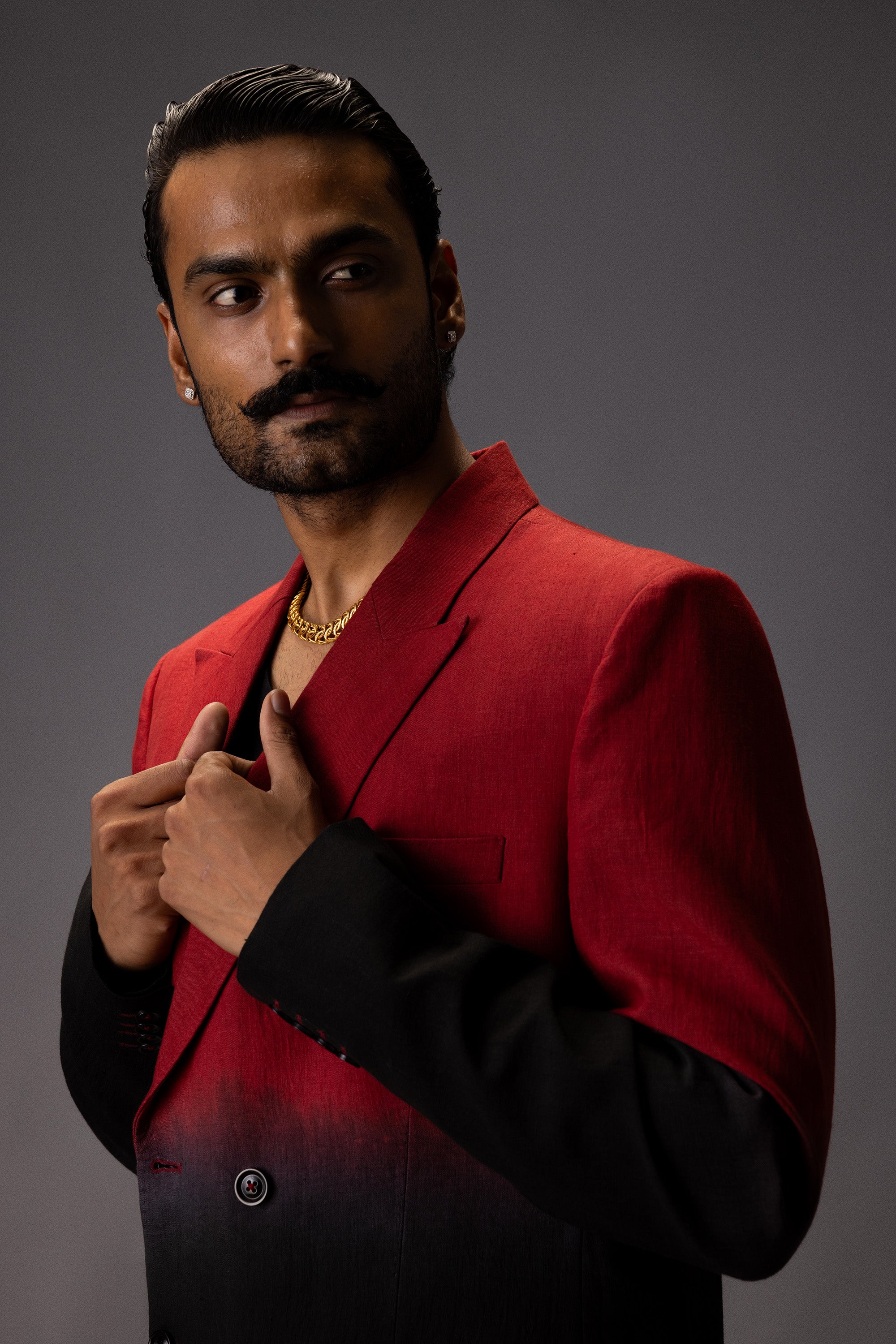 SCARLET SHADOW DOUBLE-BREASTED BLAZER