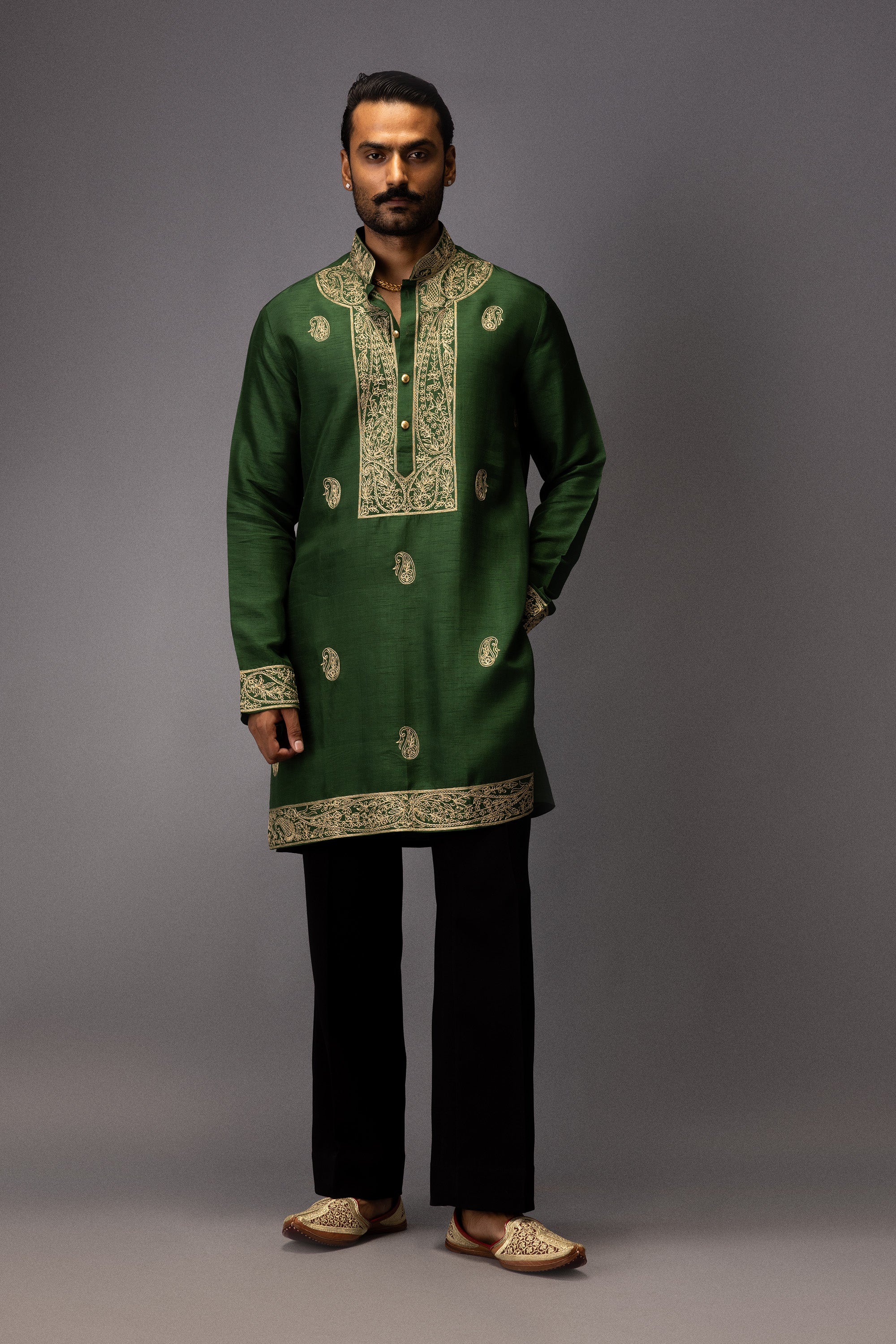 EMERALD MAJESTY SILK KURTA