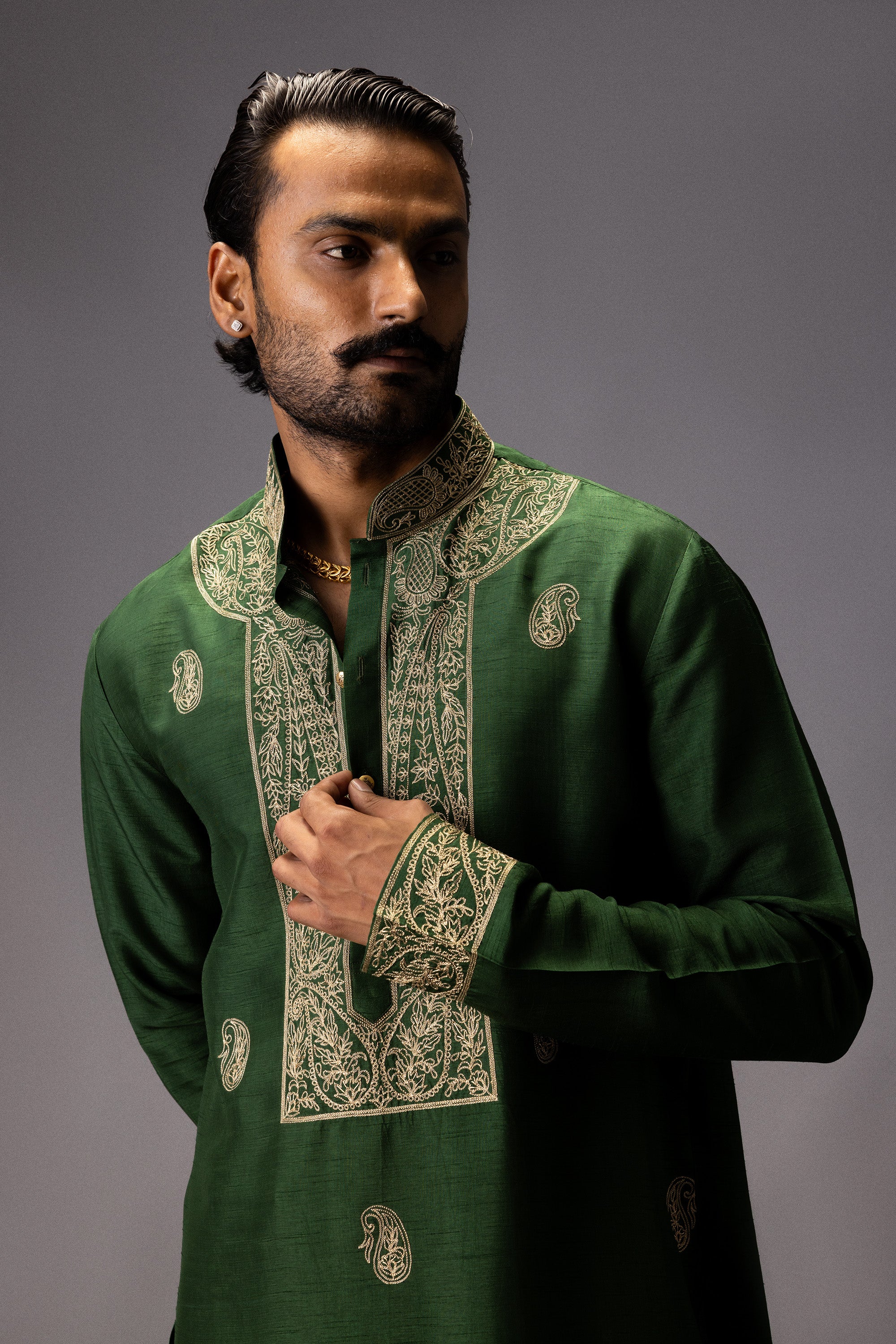 EMERALD MAJESTY SILK KURTA