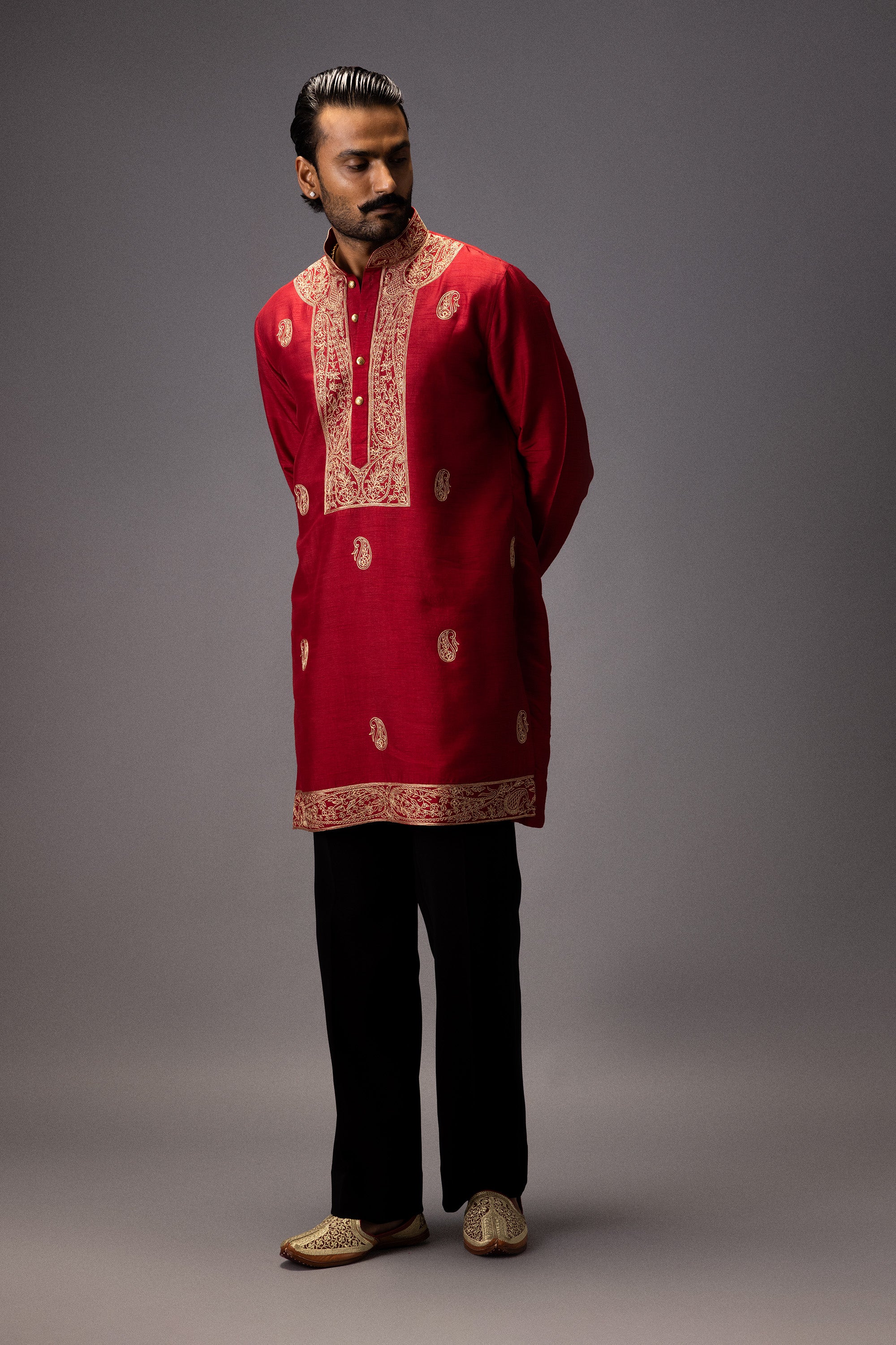 SCARLET MAJESTY SILK KURTA