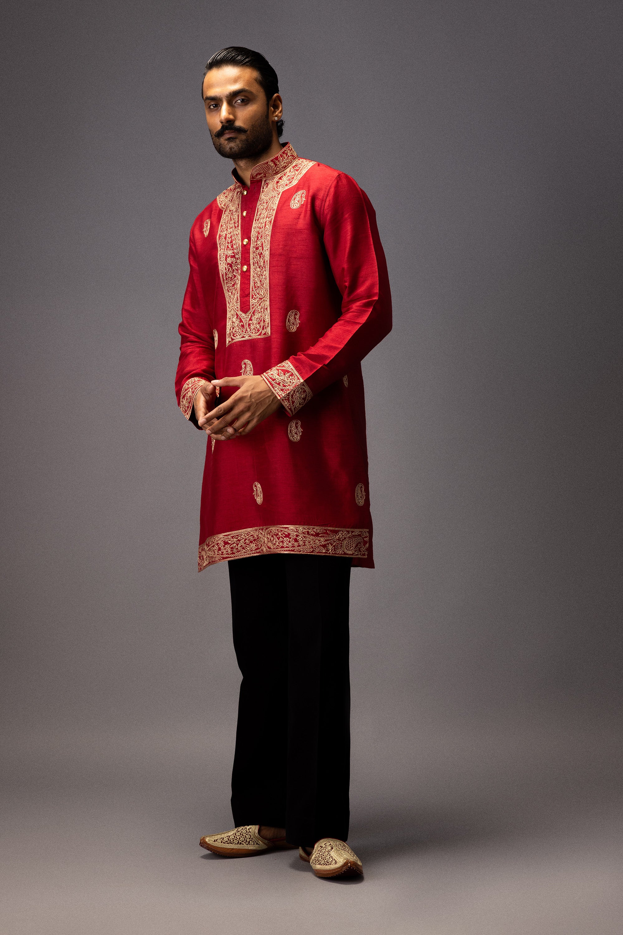 SCARLET MAJESTY SILK KURTA