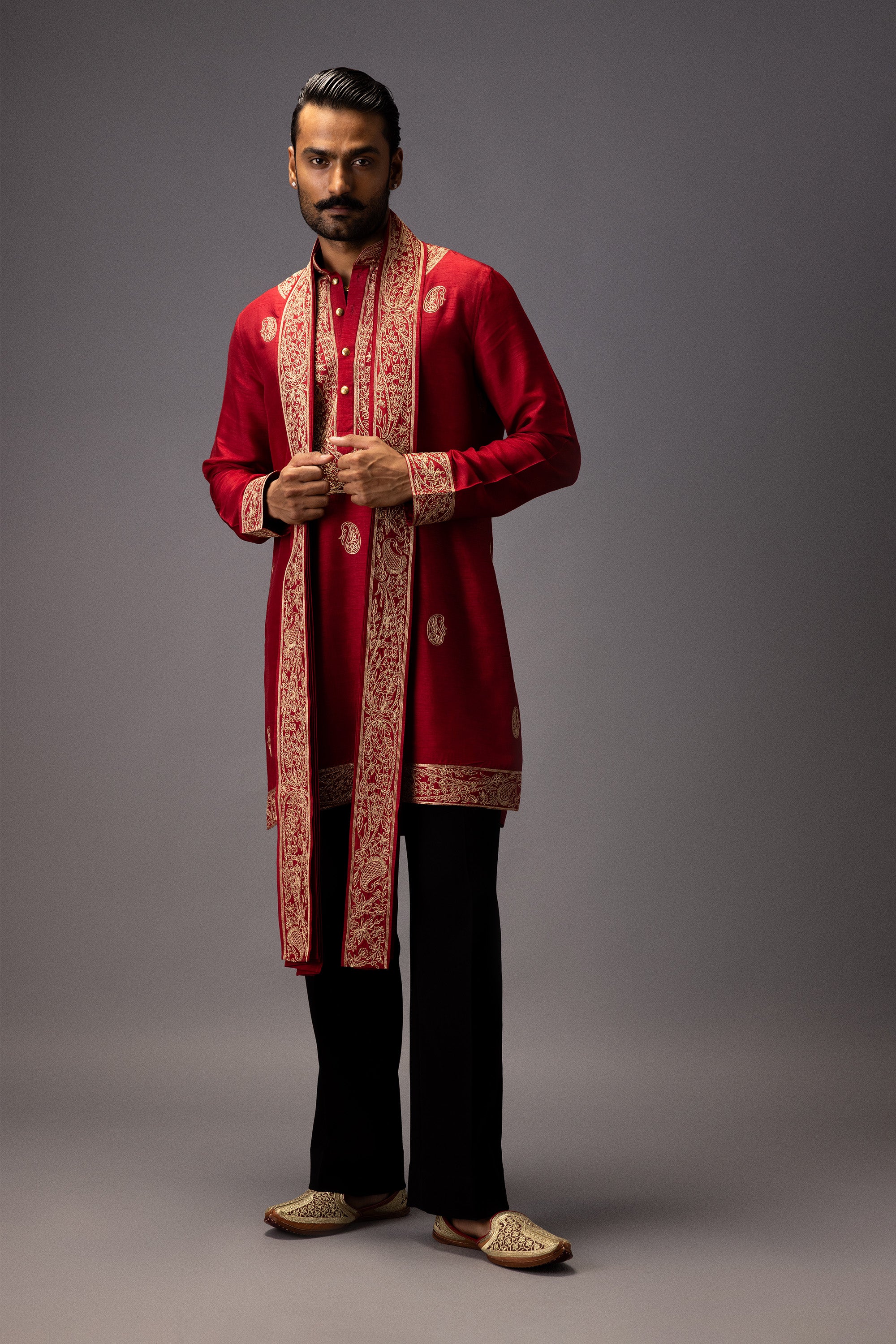 SCARLET MAJESTY SILK KURTA