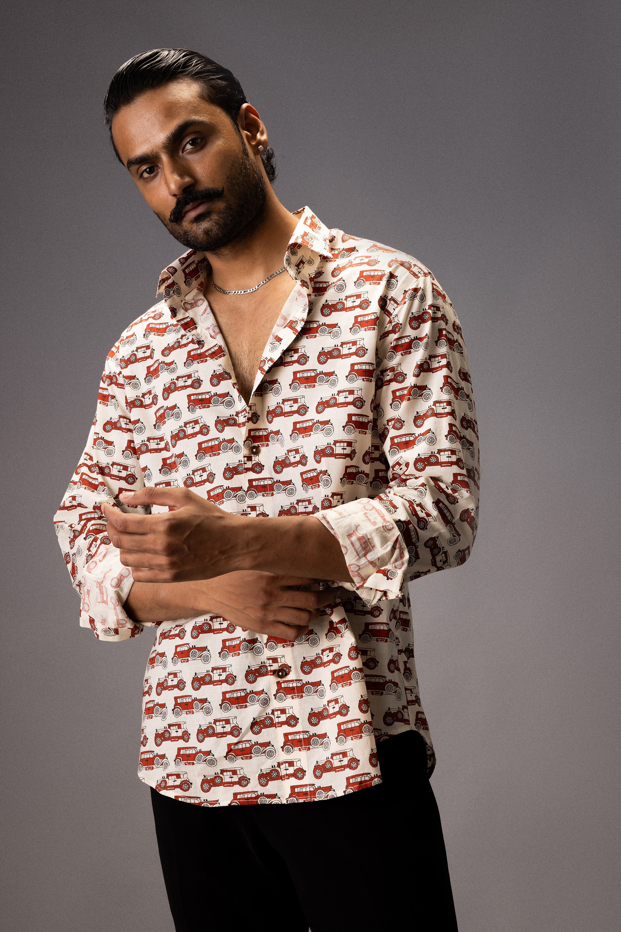 VINTAGE CARS COTTON PRINTED SHIRT