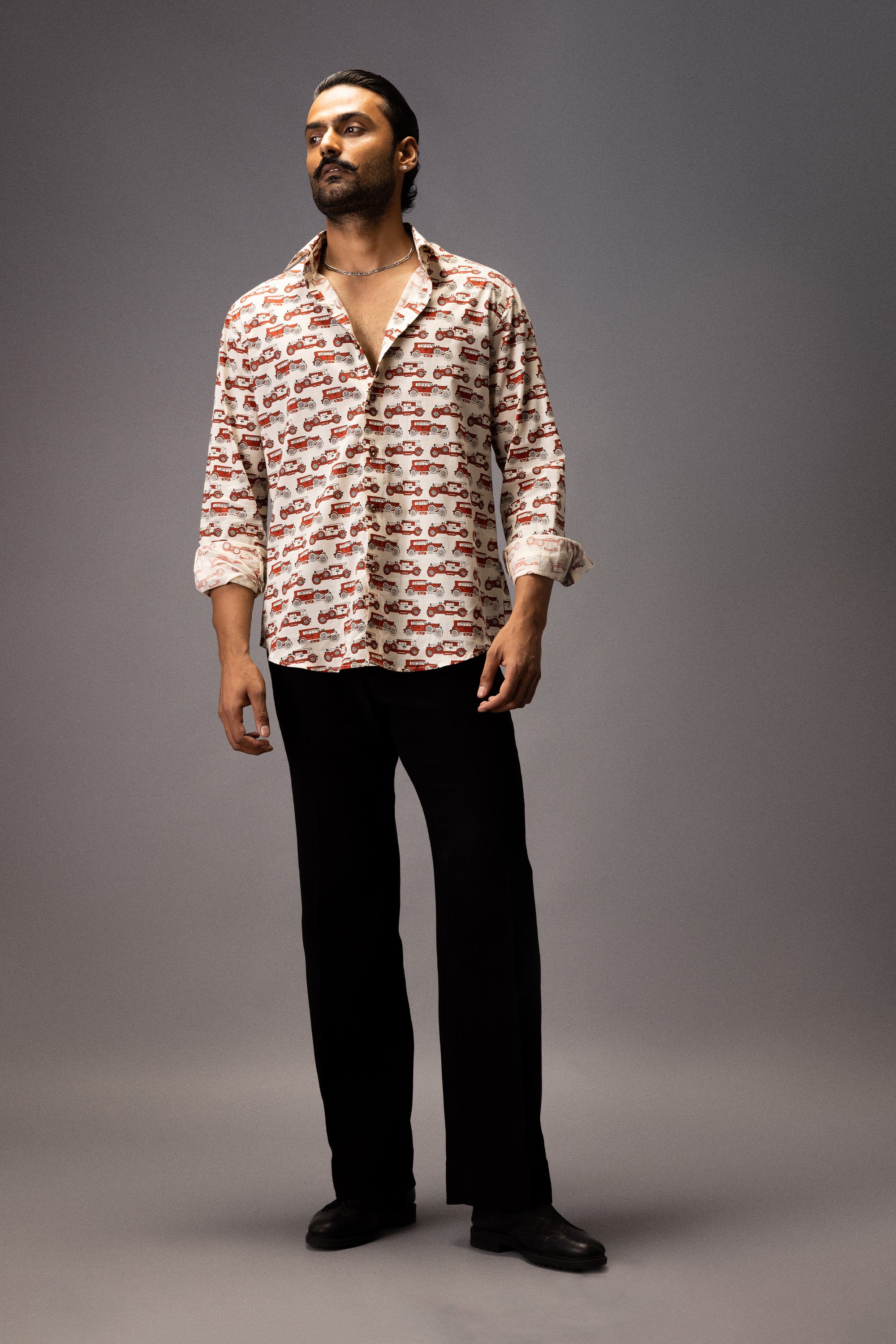 VINTAGE CARS COTTON PRINTED SHIRT