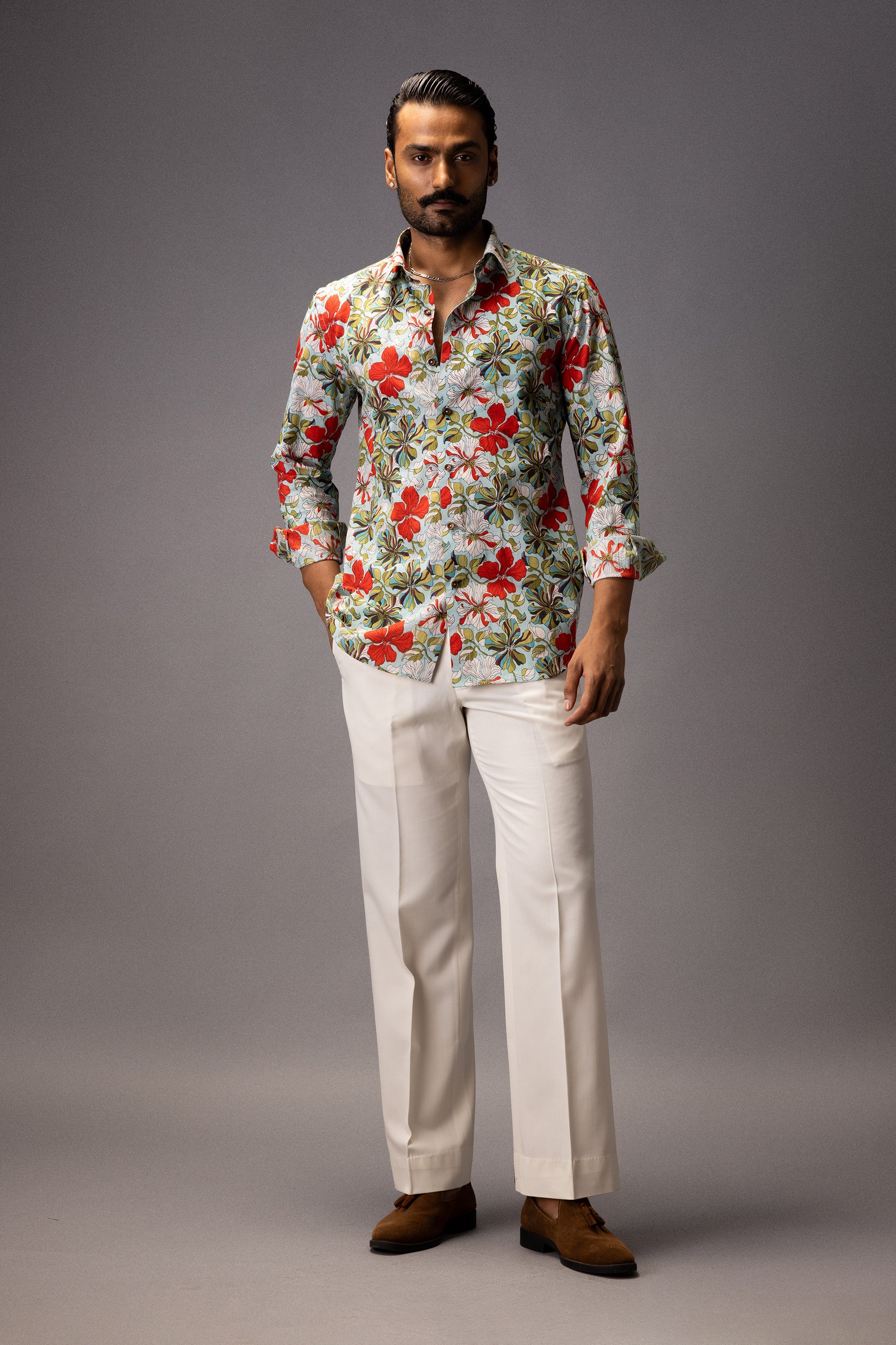 HIBISCUS COTTON PRINTED SHIRT