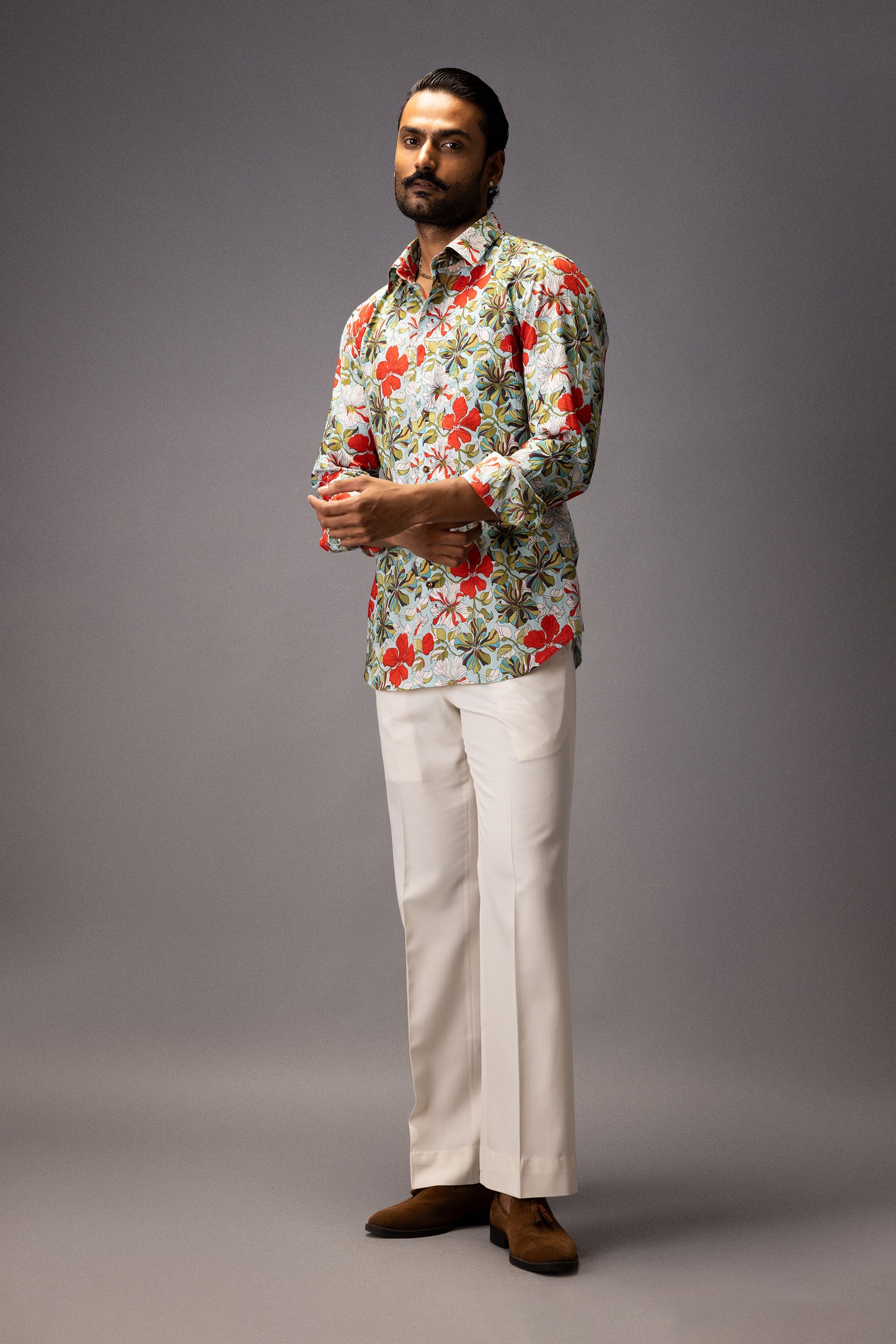 HIBISCUS COTTON PRINTED SHIRT