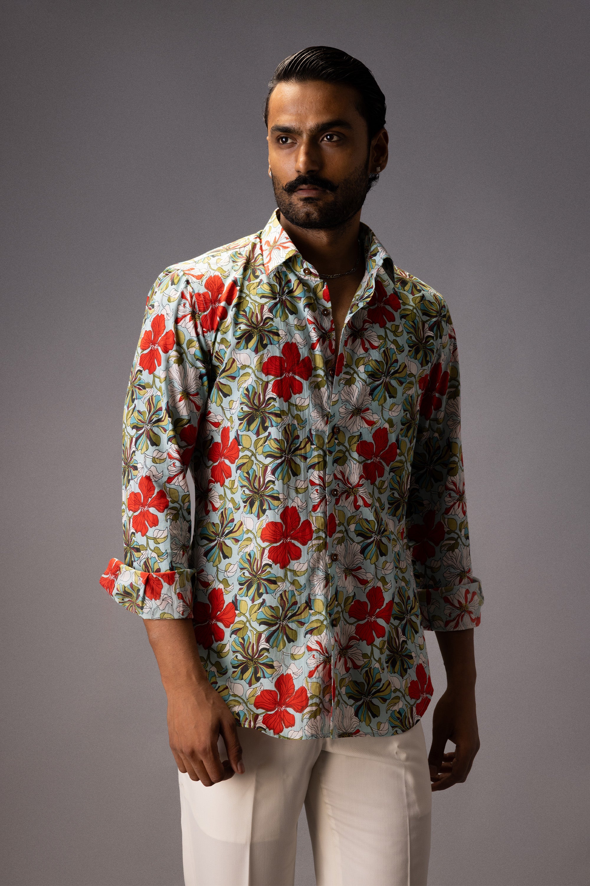 HIBISCUS COTTON PRINTED SHIRT