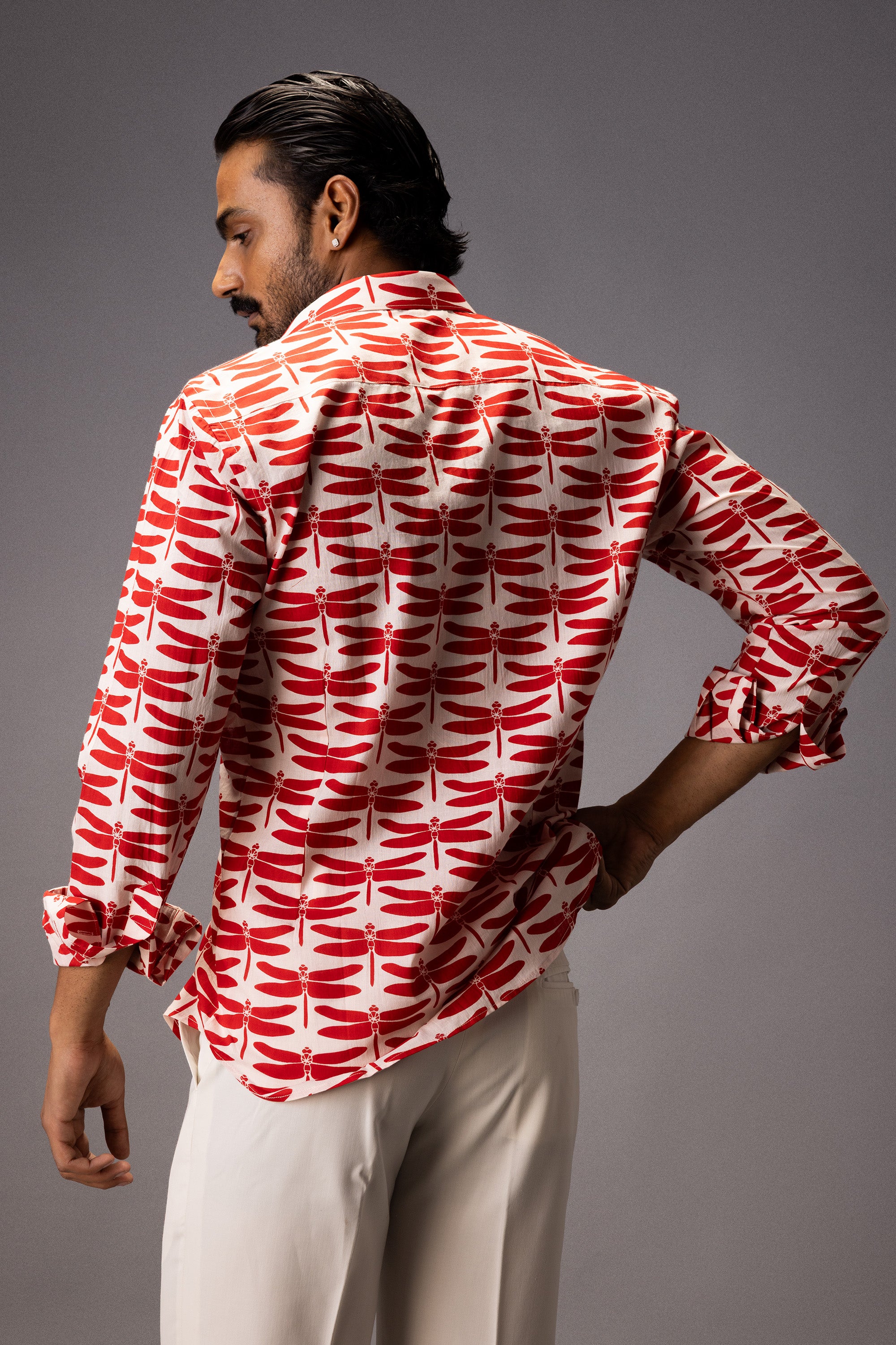 DRAGONFLY COTTON PRINTED SHIRT