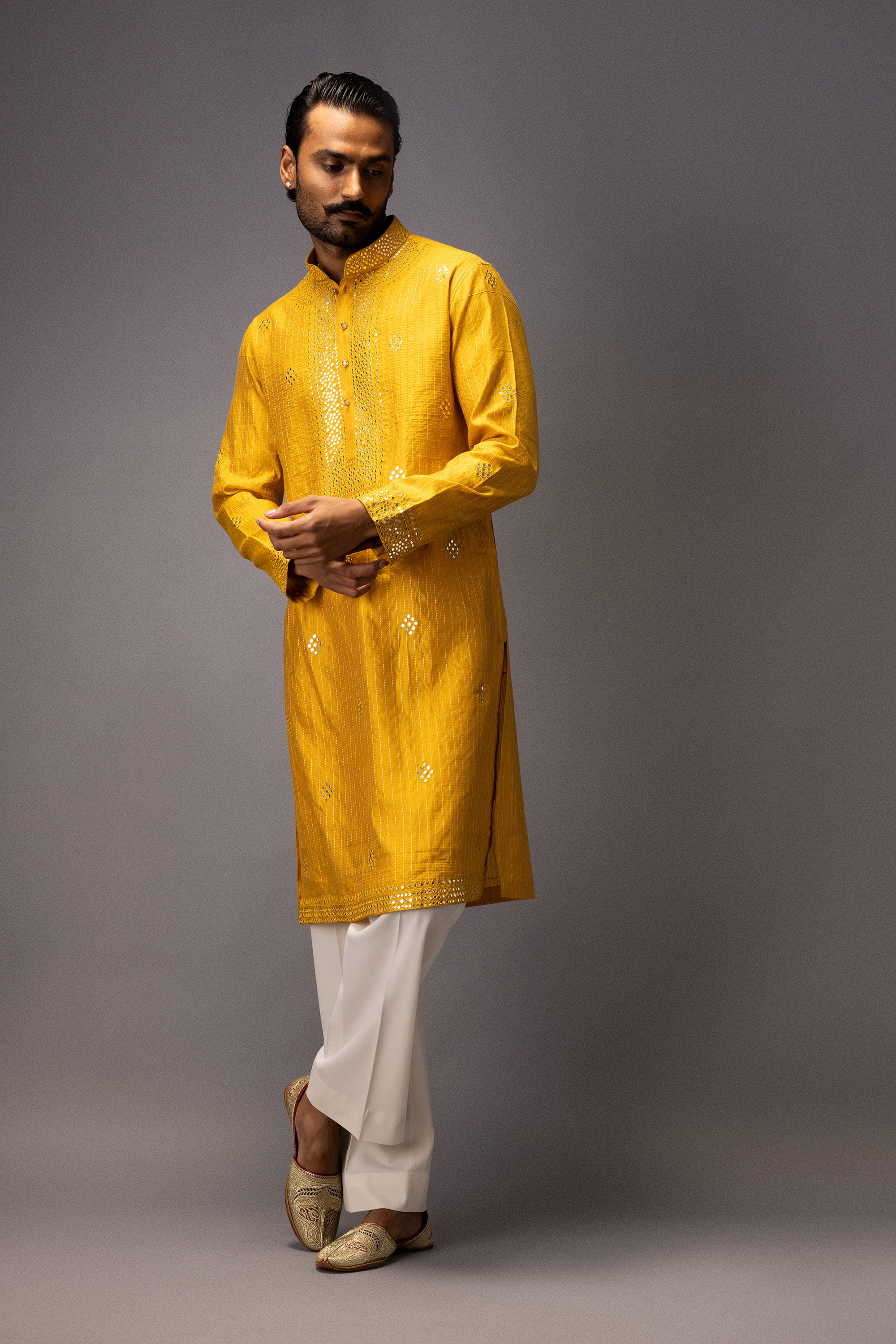 ROYAL MARIGOLD SILK KURTA