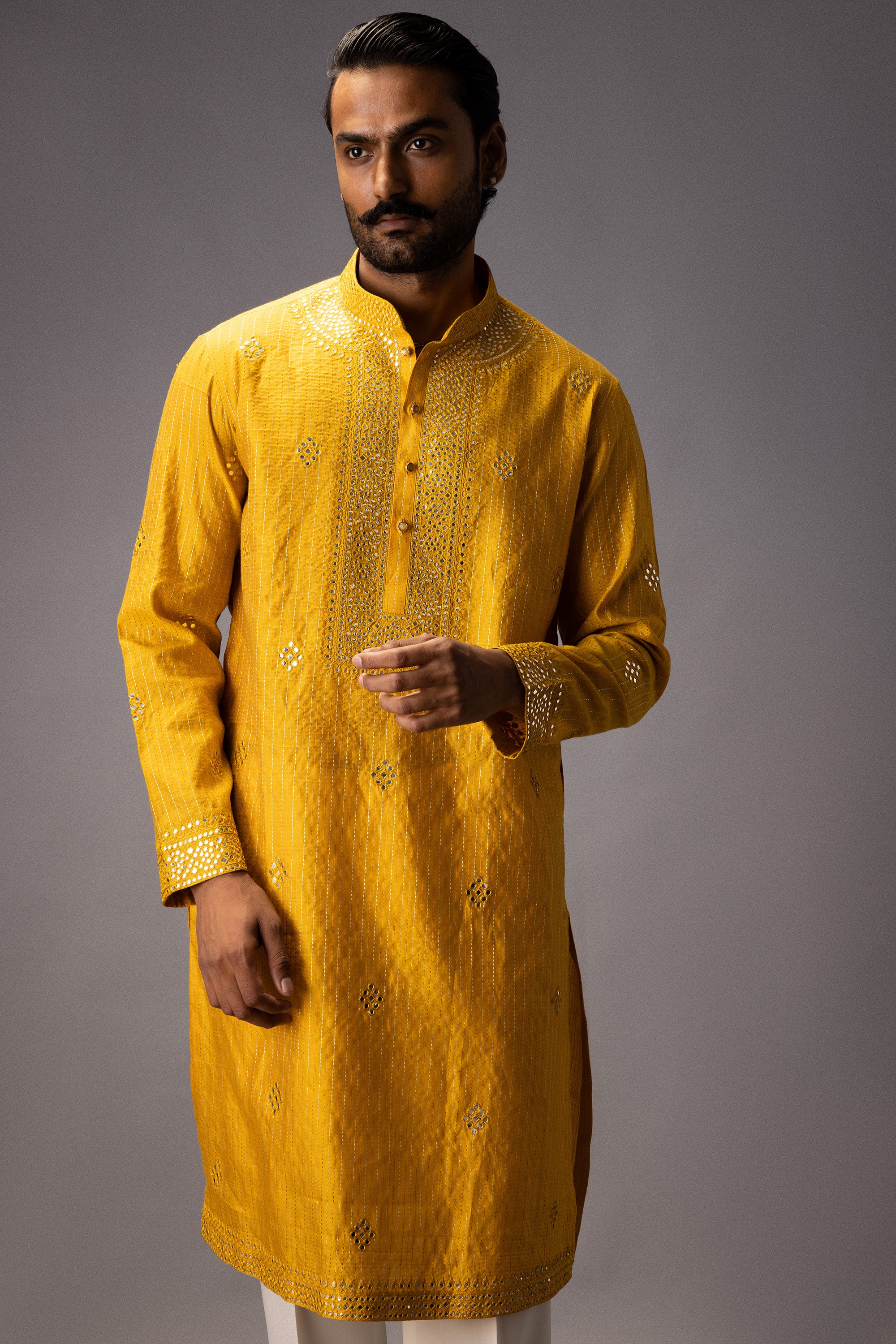ROYAL MARIGOLD SILK KURTA
